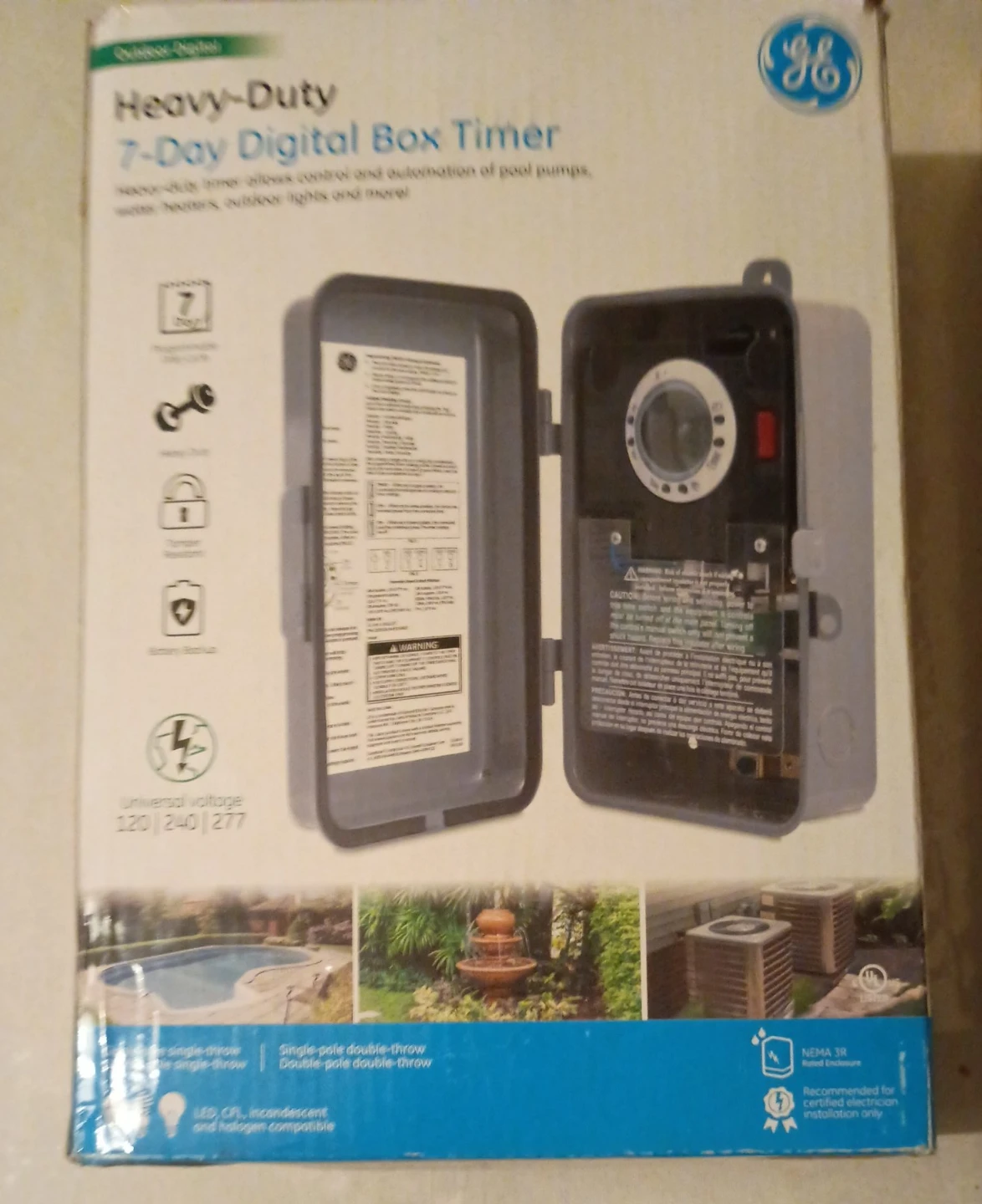 GE Heavy-Duty 7-Day Digital Box Timer