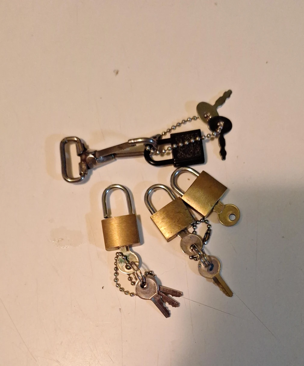 Set of 4 Small Padlocks with Keys