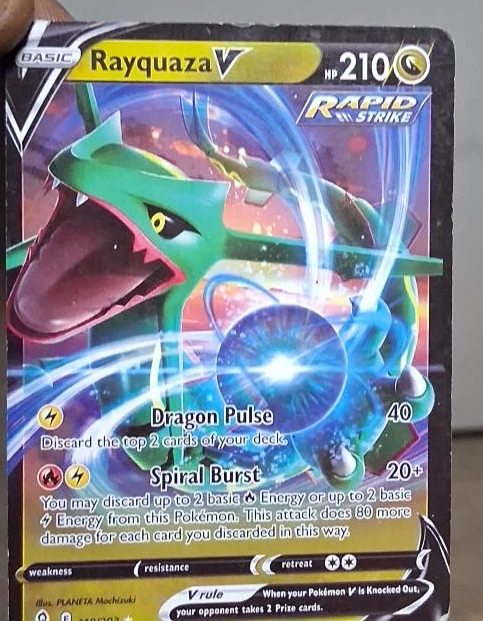 Pokemon Rayquaza V Rapid Strike Trading Card