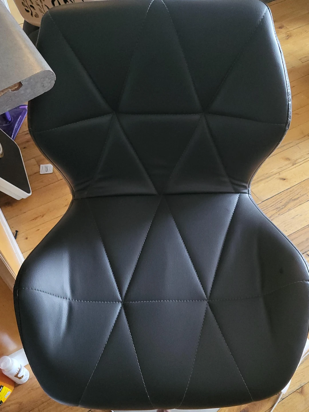Black Faux Leather Accent Chair