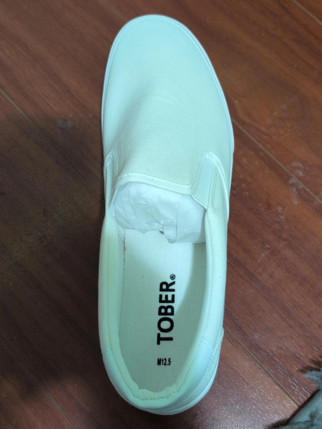 Tober White Canvas Slip-On Shoes Size M12.5
