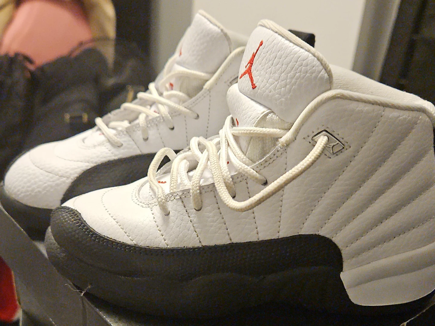 Nike Air Jordan 12 White Black Red Toddler Shoes