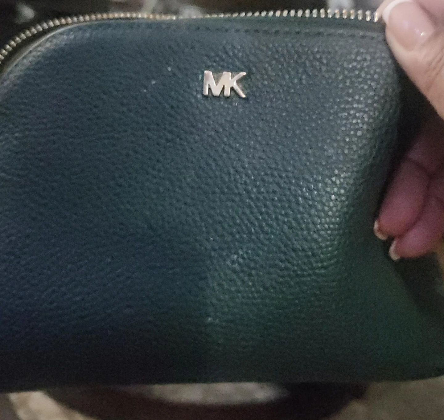 Michael Kors MK Pouch - Green Leather