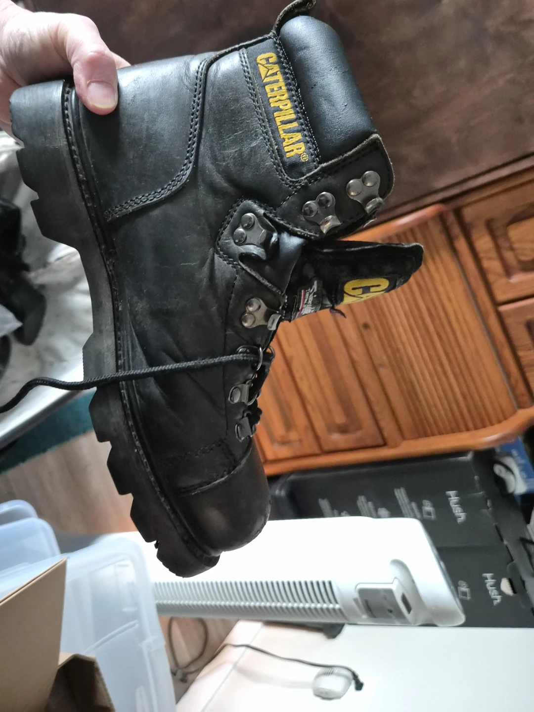 Caterpillar Black Leather Work Boots