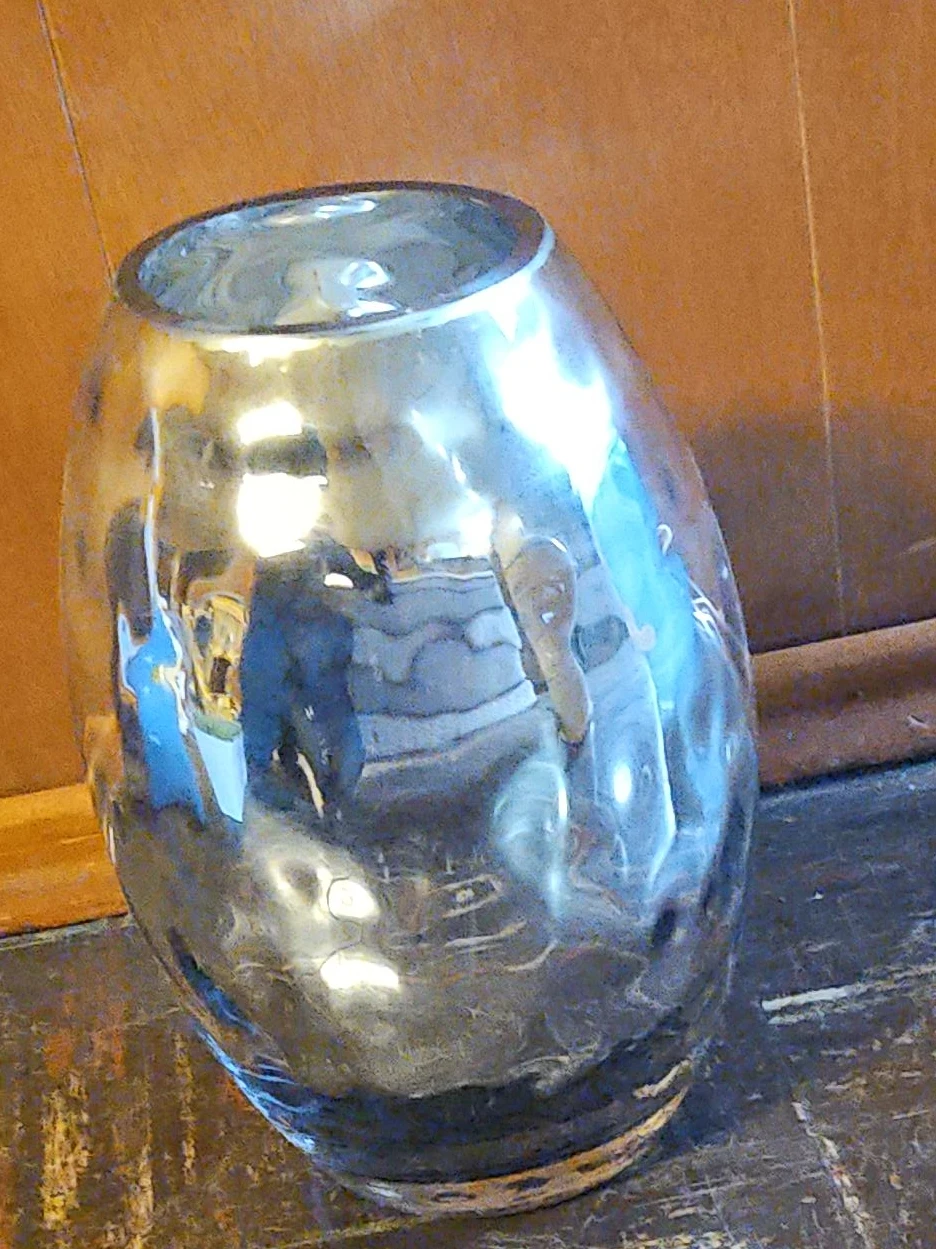 Silver Textured Glass Vase