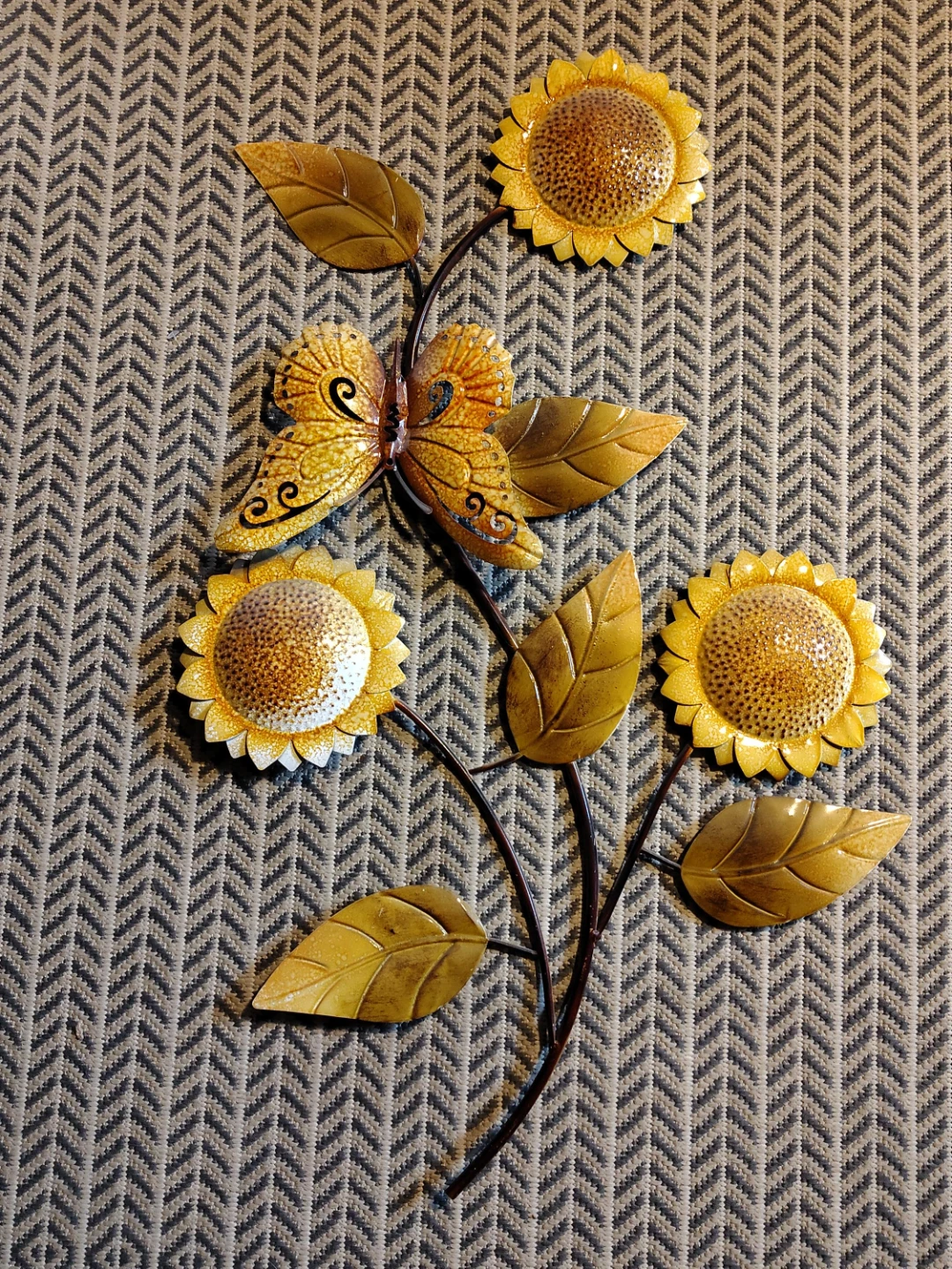 Metal Sunflower and Butterfly Wall Art