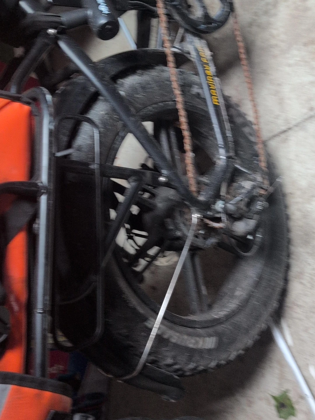 Movin Electric Bikes Fat Tire E-bike with Orange Delivery Box