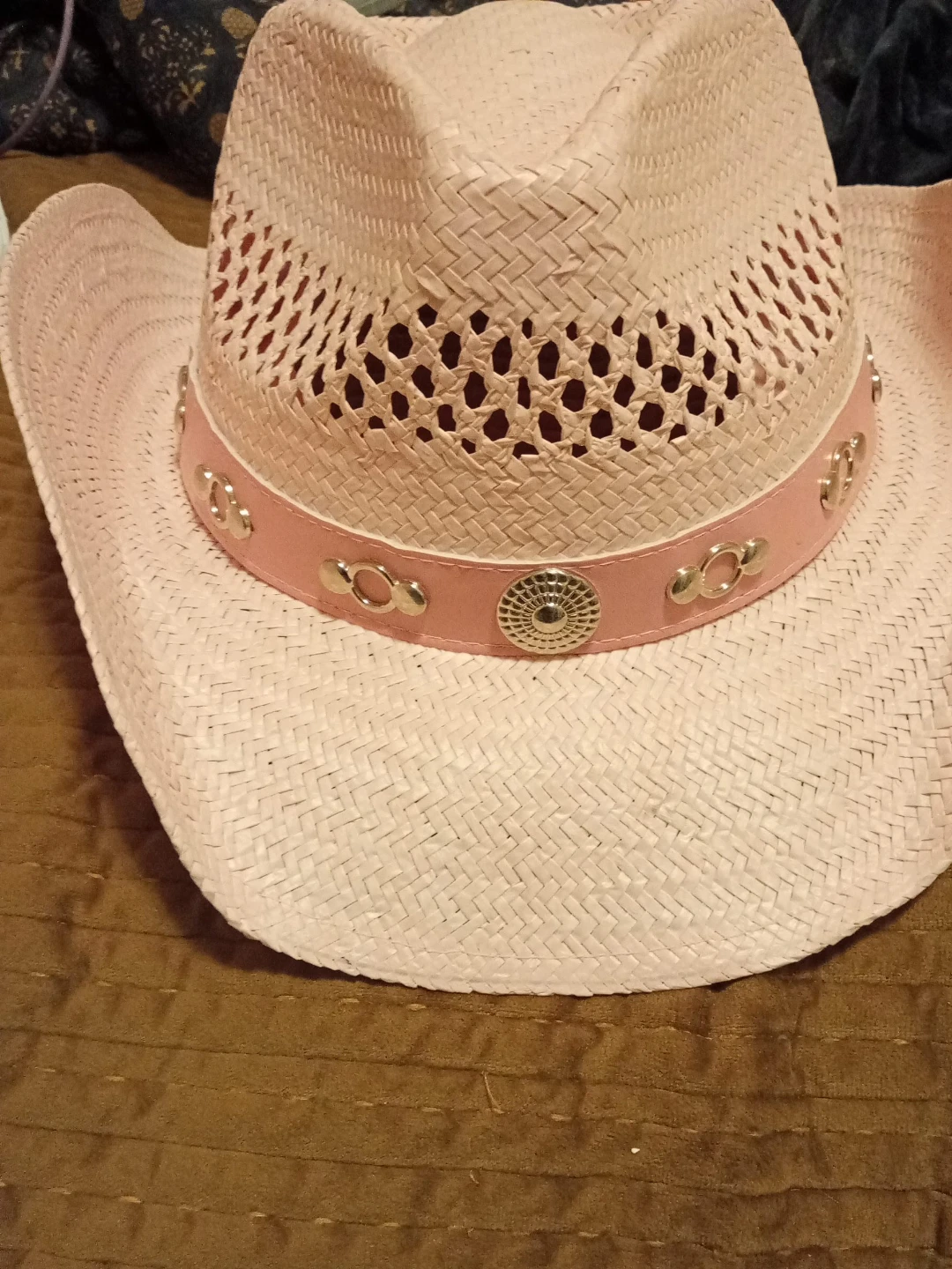 Pink Straw Cowboy Hat