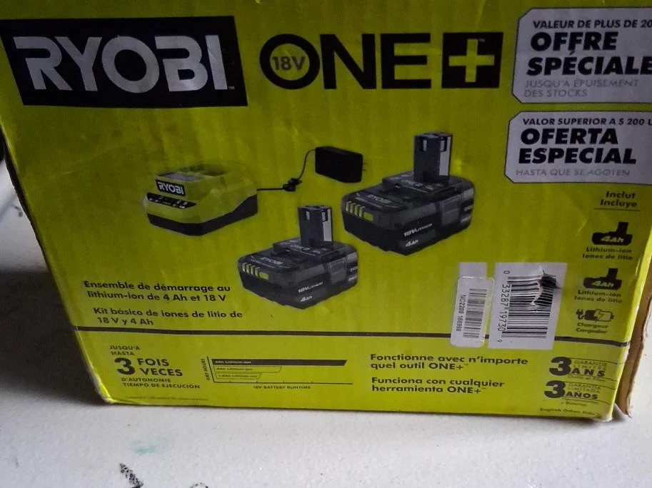 Ryobi 18V ONE+ Lithium-ion Battery and Charger Kit