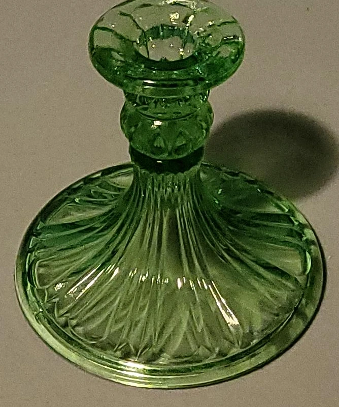 Green Glass Candlestick Holder