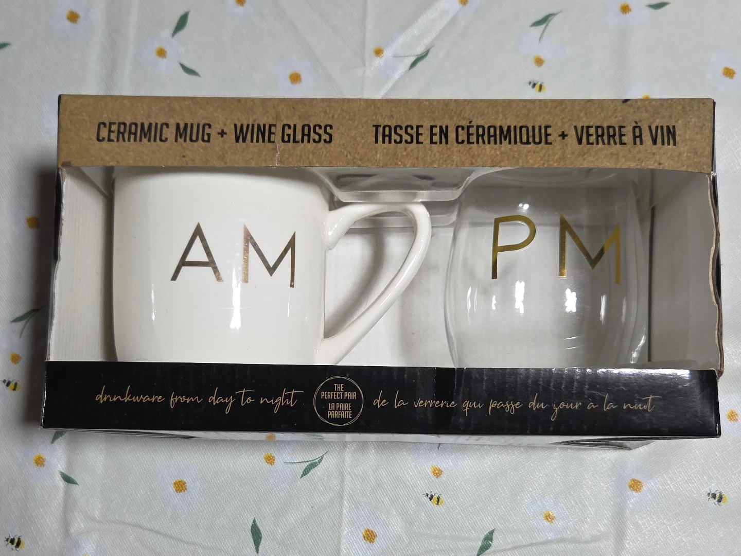 Ceramic Mug and Wine Glass Set