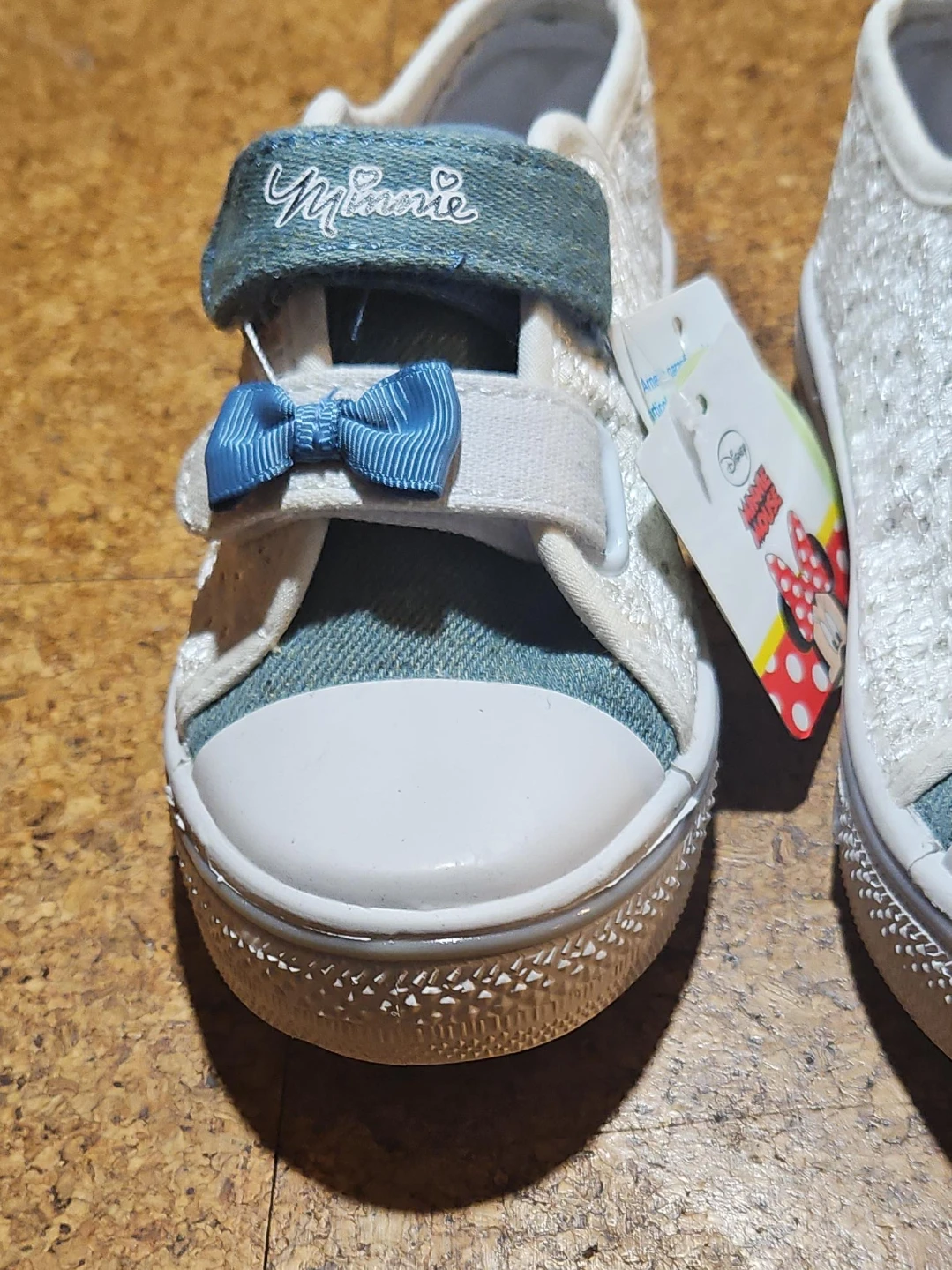 Minnie Mouse White Canvas Shoes Toddler Size 30