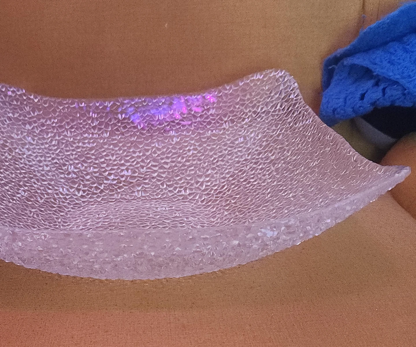 Textured Clear Glass Serving Dish