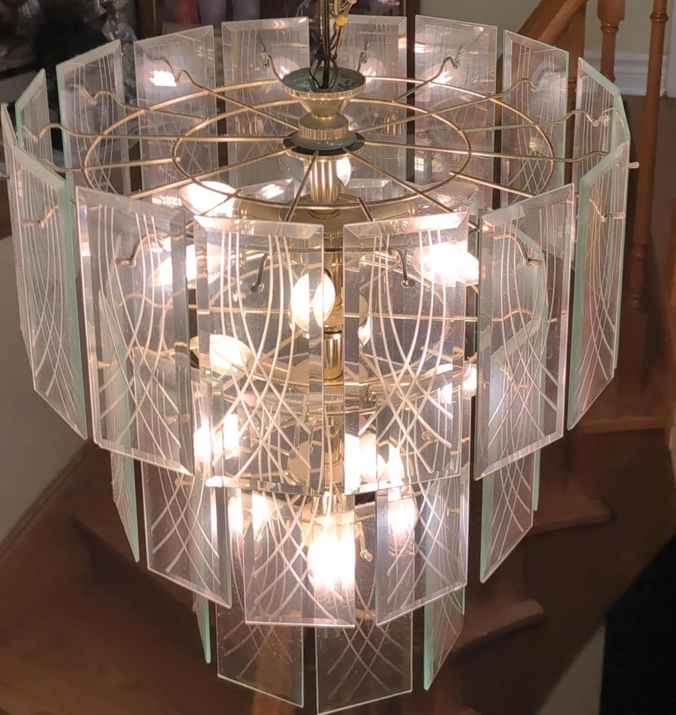Glass Panel Chandelier