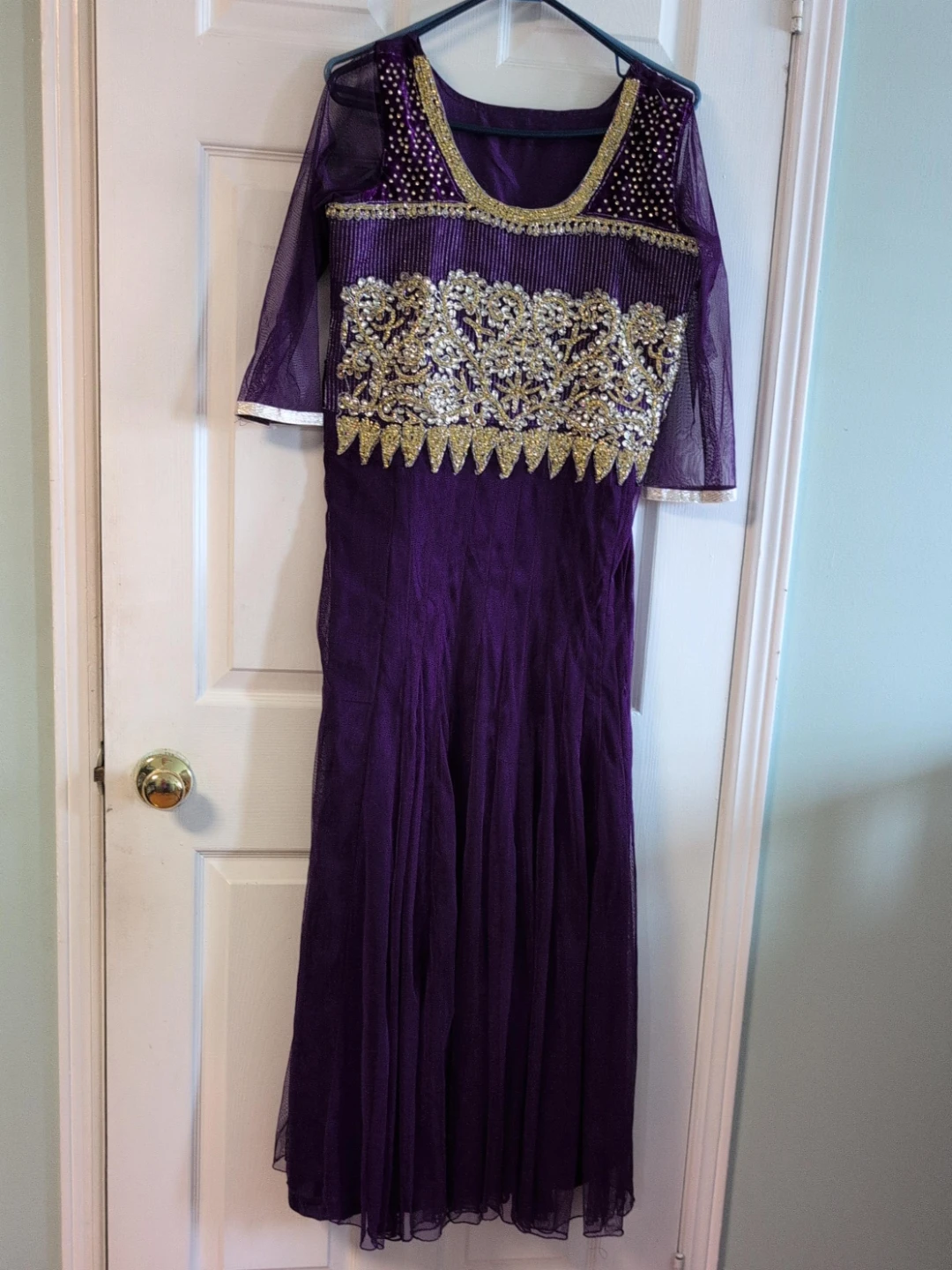 Purple Embroidered Dress
