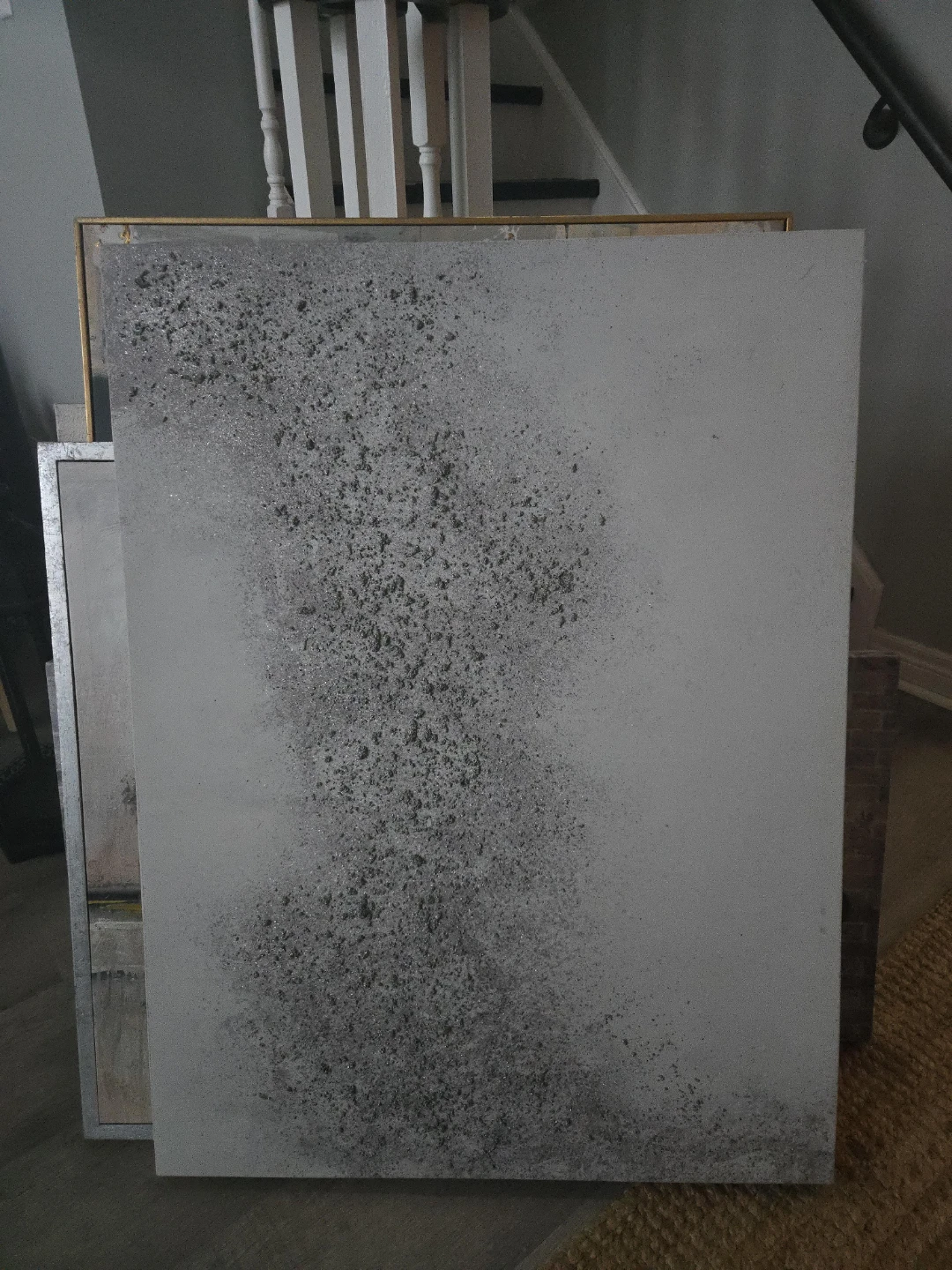 Textured Wall Art Panel with Gold Frame