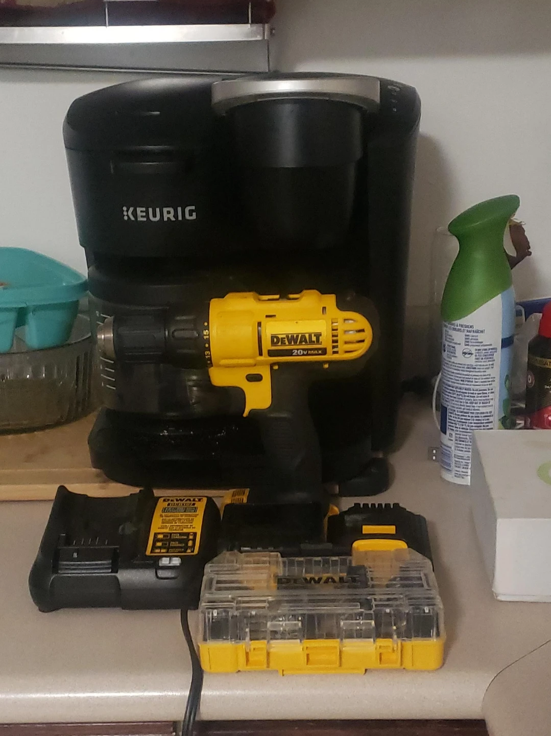 DEWALT 20V MAX Cordless Drill with Charger and Bit Set