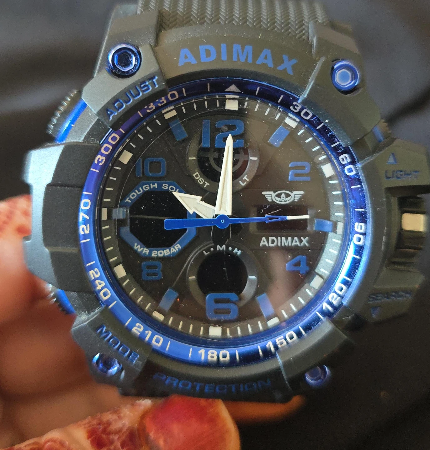 Adimax Men's Analog Digital Watch - Black and Blue