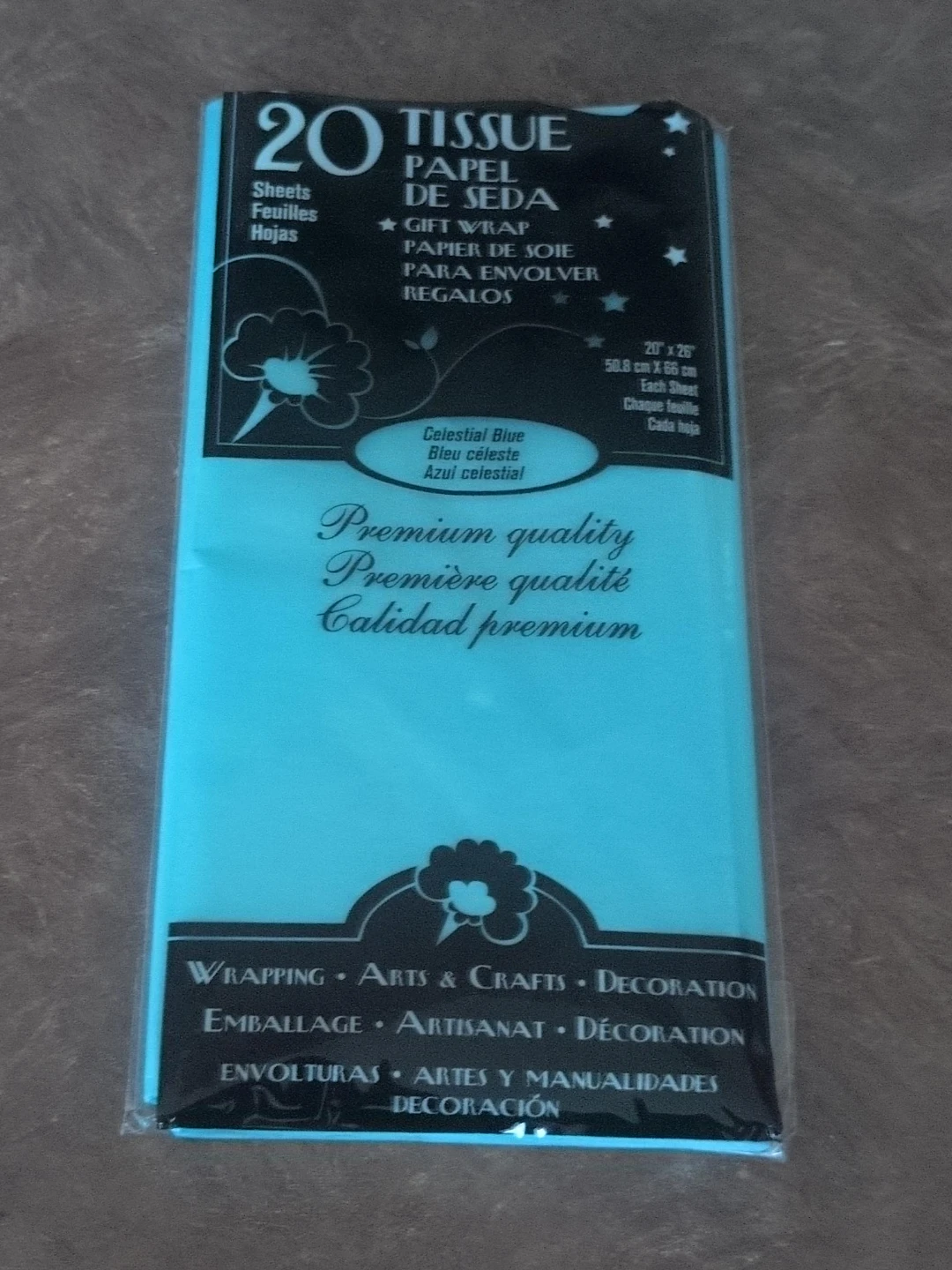 20 Sheets Celestial Blue Tissue Gift Wrap Paper 20" x 26"