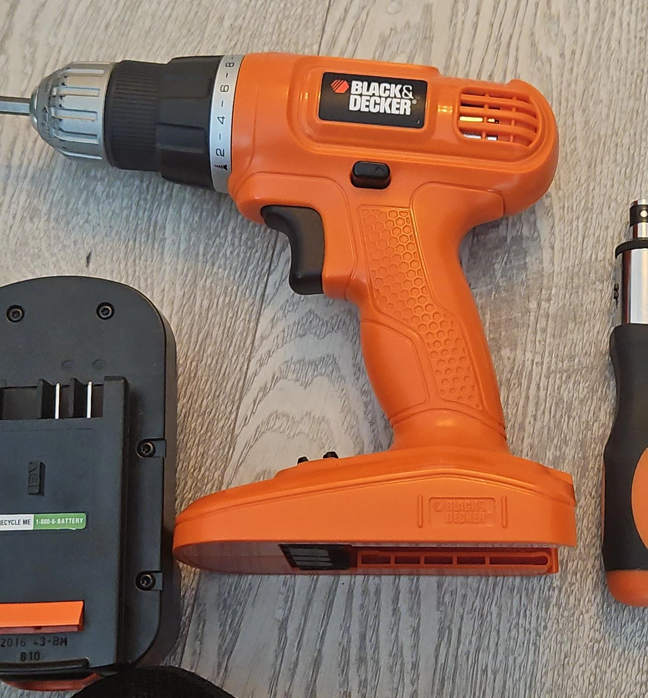 Black & Decker Orange Cordless Drill with NO Battery