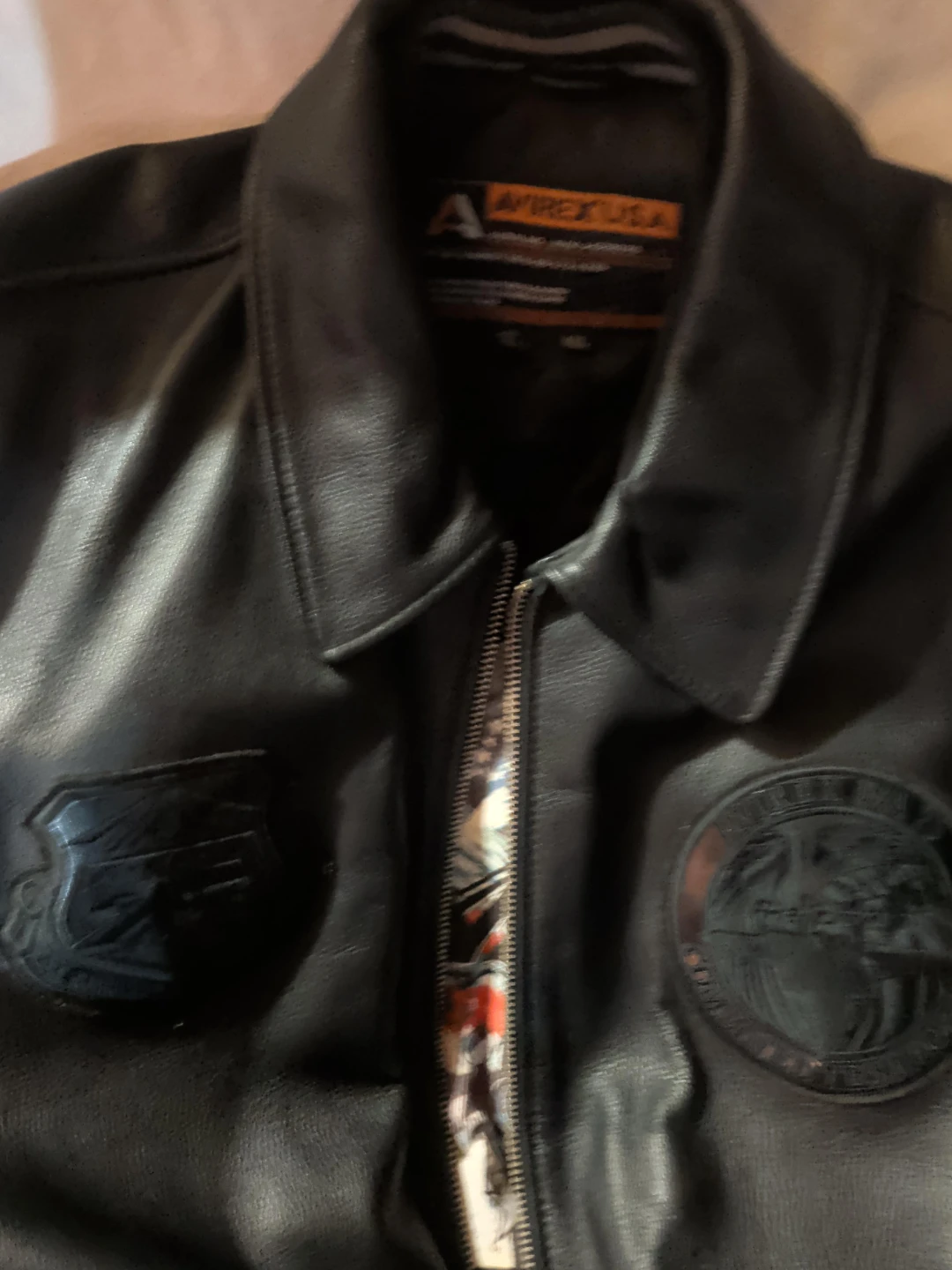 AVIREX USA Leather Bomber Jacket