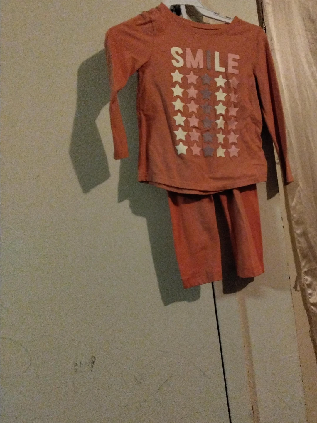 Kids' Orange "SMILE" Long Sleeve Shirt and Pants Set