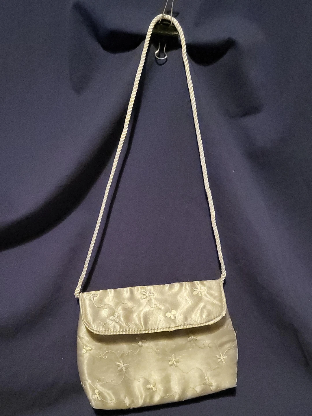 Grey Embroidered Clutch Purse