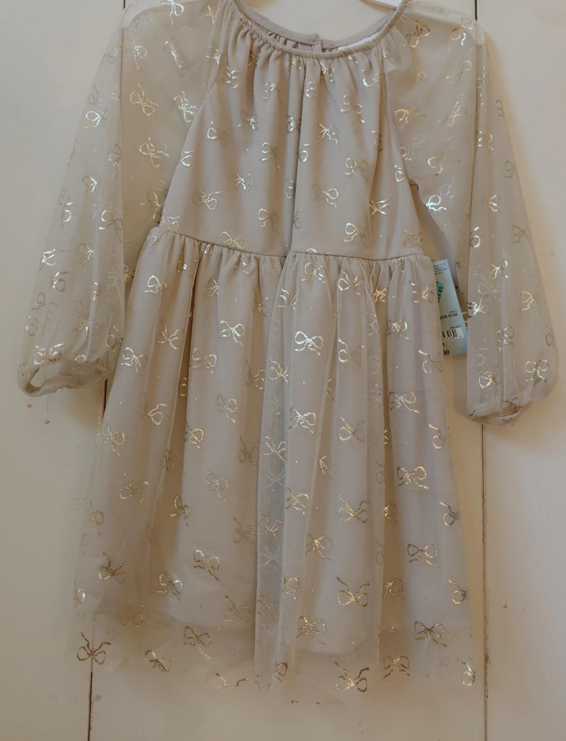 Girls Dress with Bow Pattern