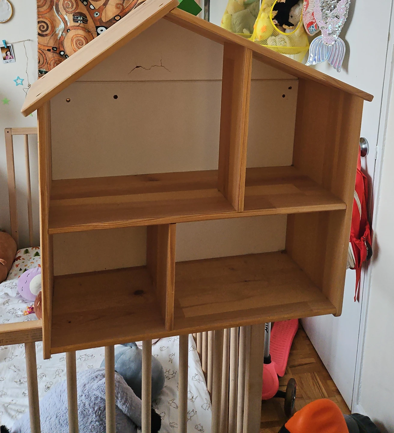 Wooden Dollhouse Shelf