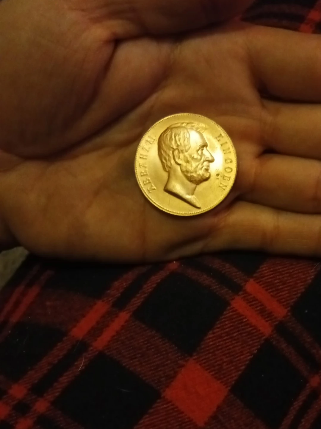 Abraham Lincoln Gold Colored Coin