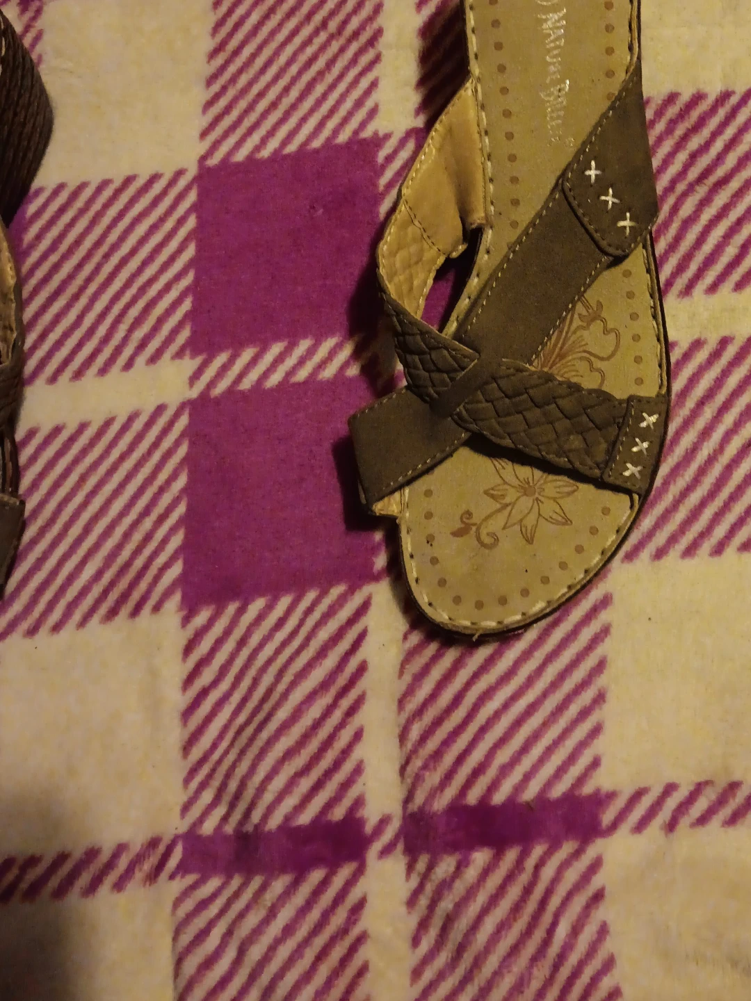 Nature Breeze Brown Thong Wedge Sandals