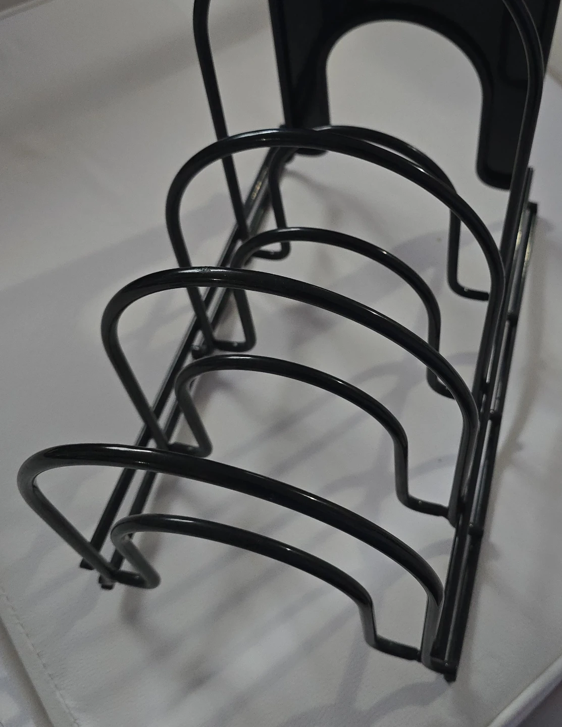 Black Metal Pan and Pot Lid Organizer Rack