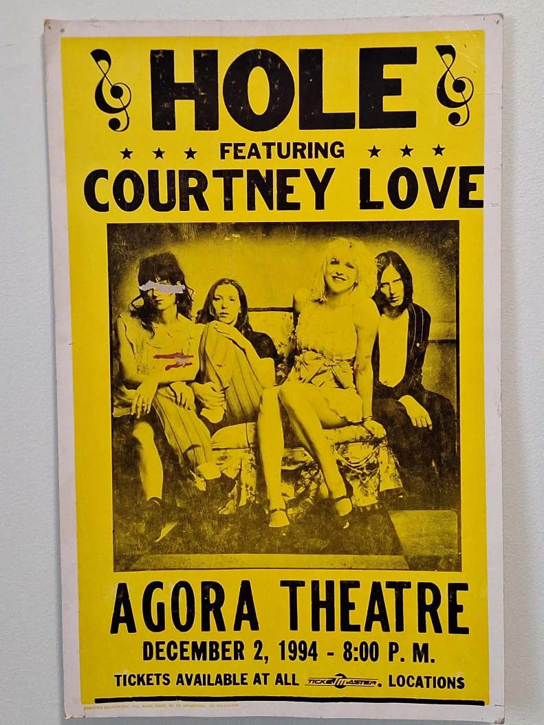 Hole Featuring Courtney Love Concert Poster - Agora Theatre 1994