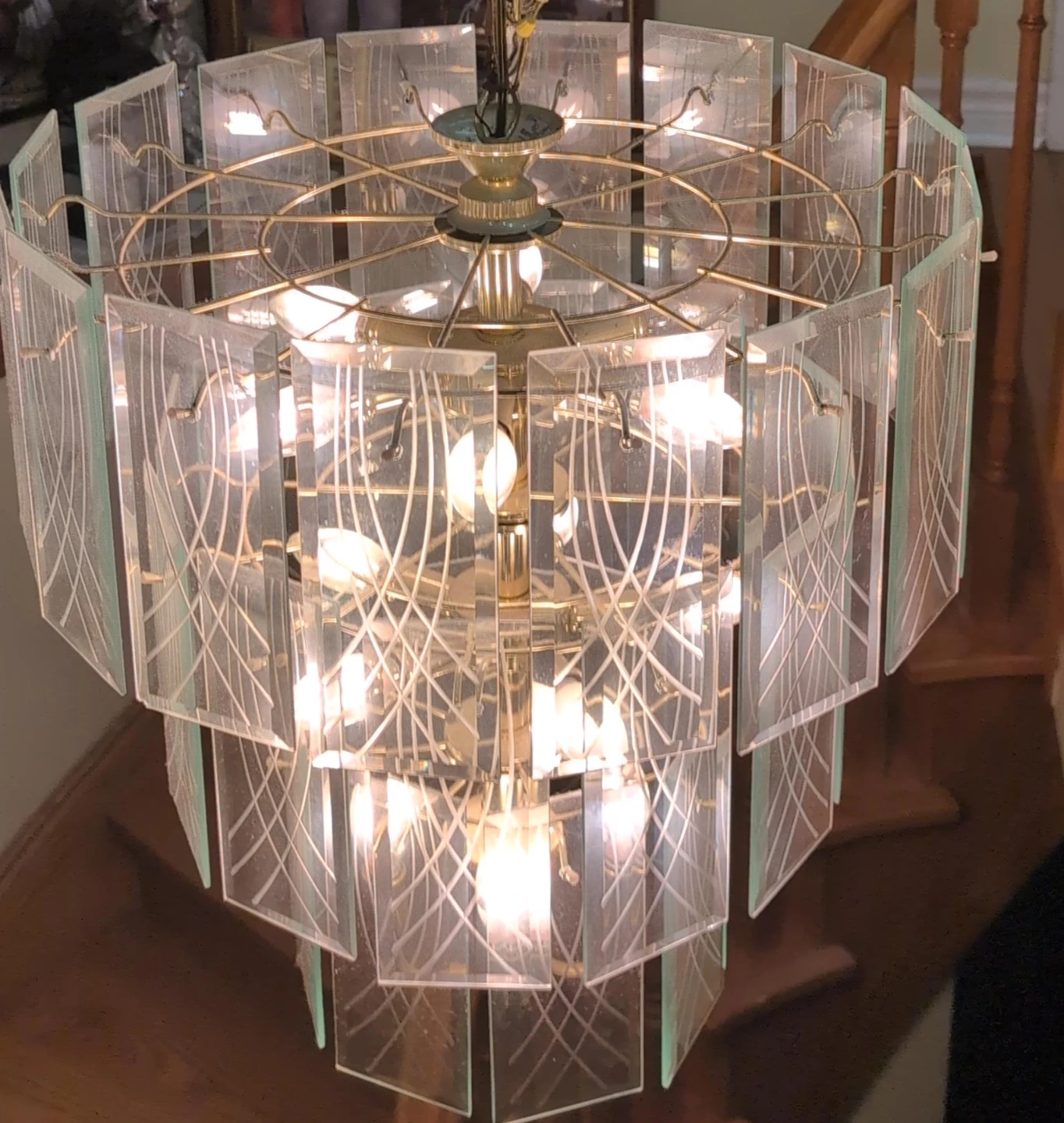 Vintage Glass Chandelier