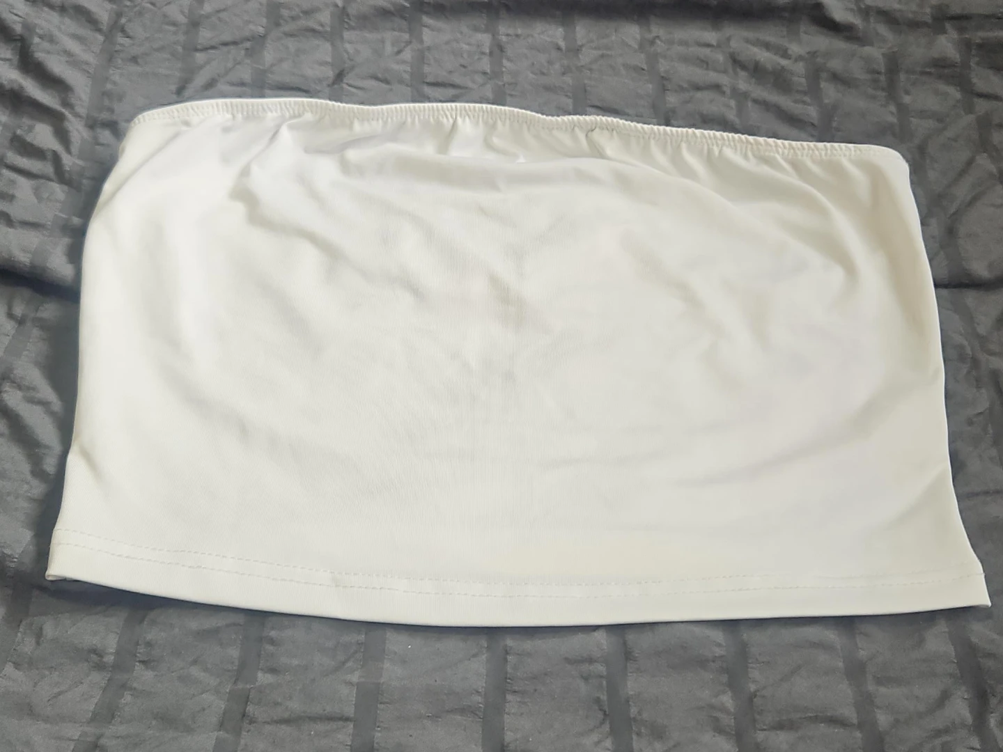 White Strapless Tube Top