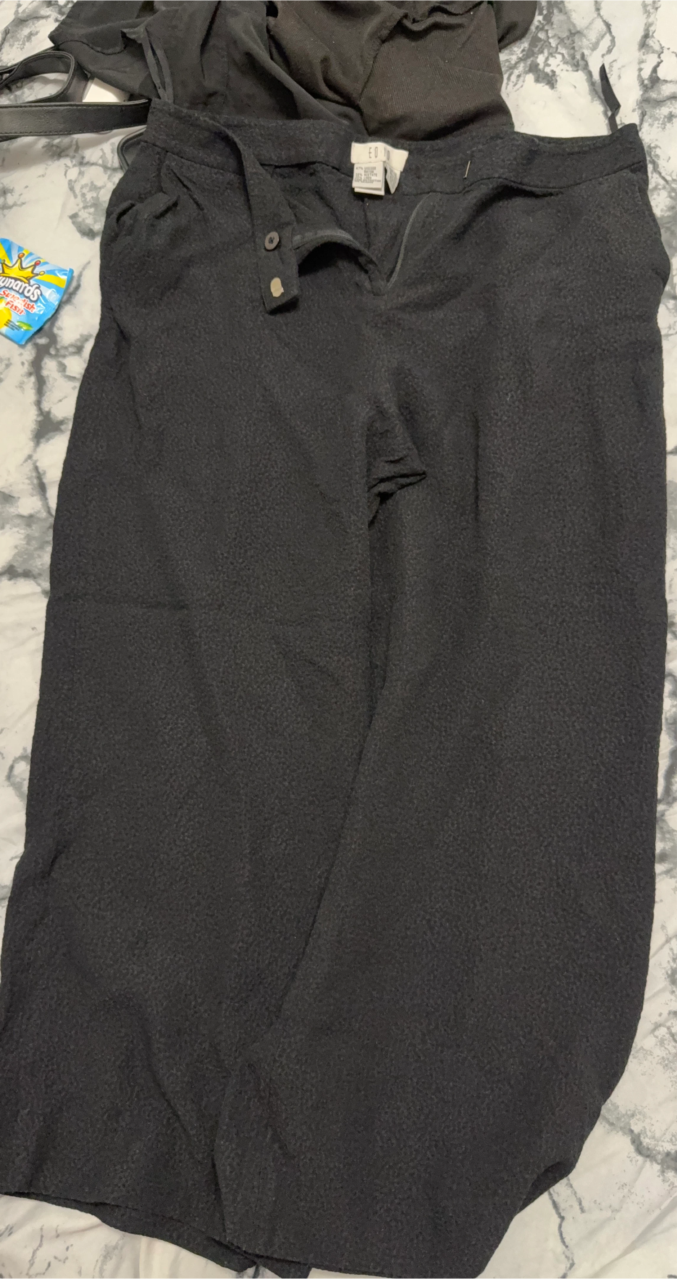 E.L.I.T.E. Black Textured Pants Size 8