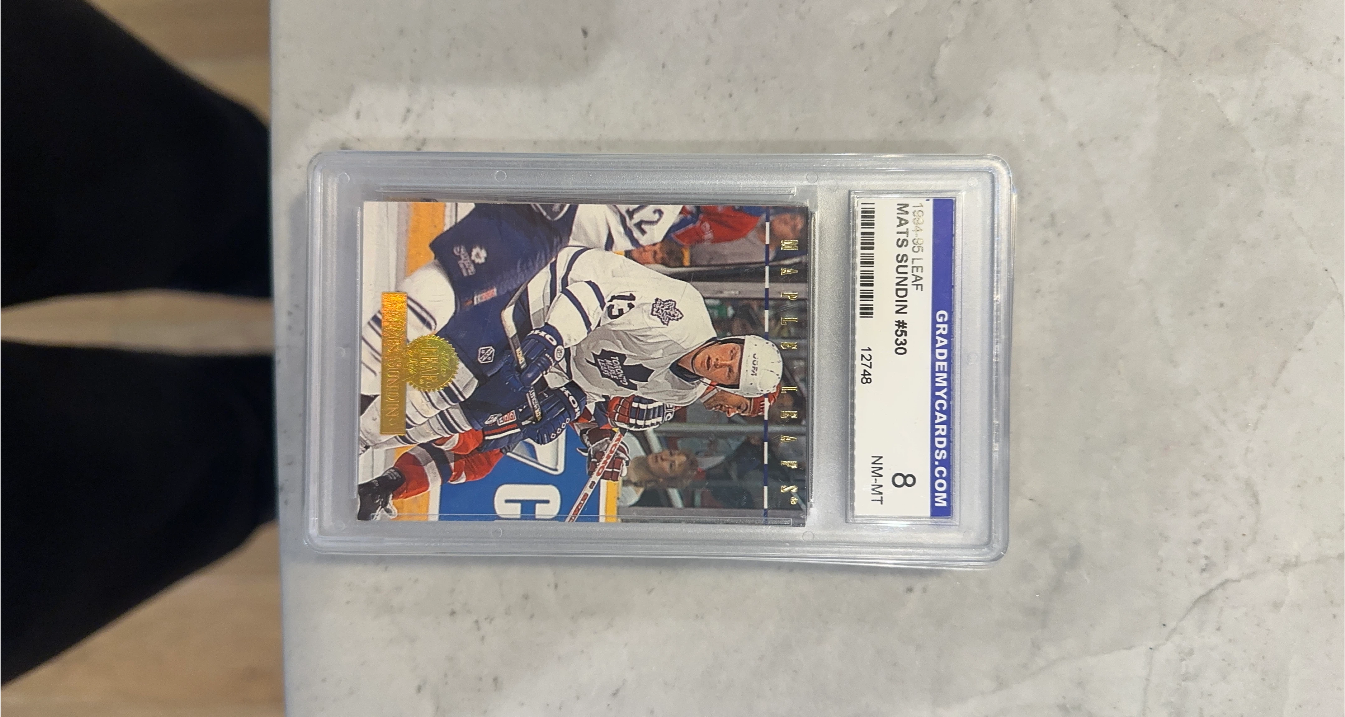 1994-95 Leaf Mats Sundin #530 Hockey Card - Graded 8 NM-MT