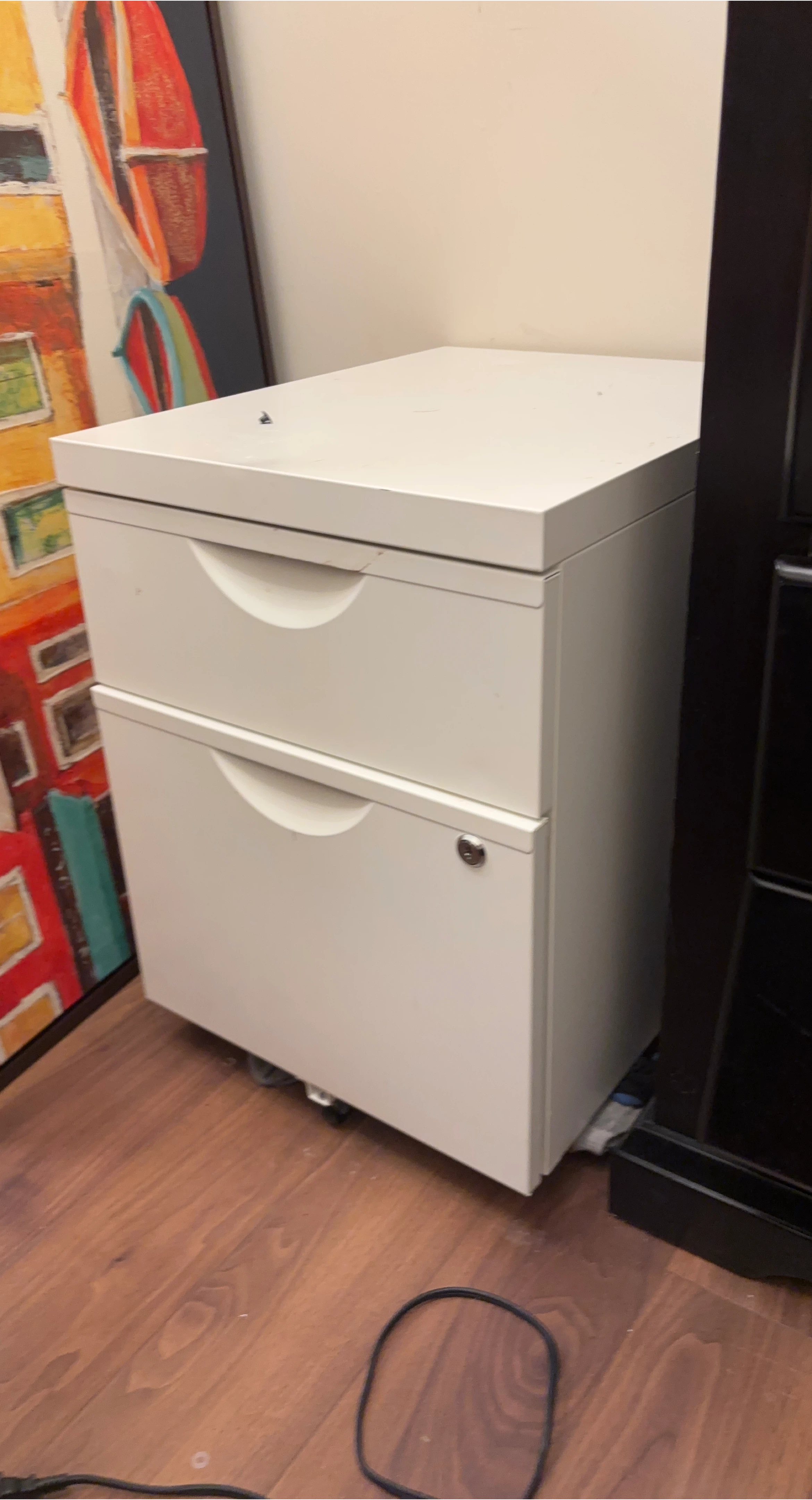 White 2-Drawer Filing Cabinet