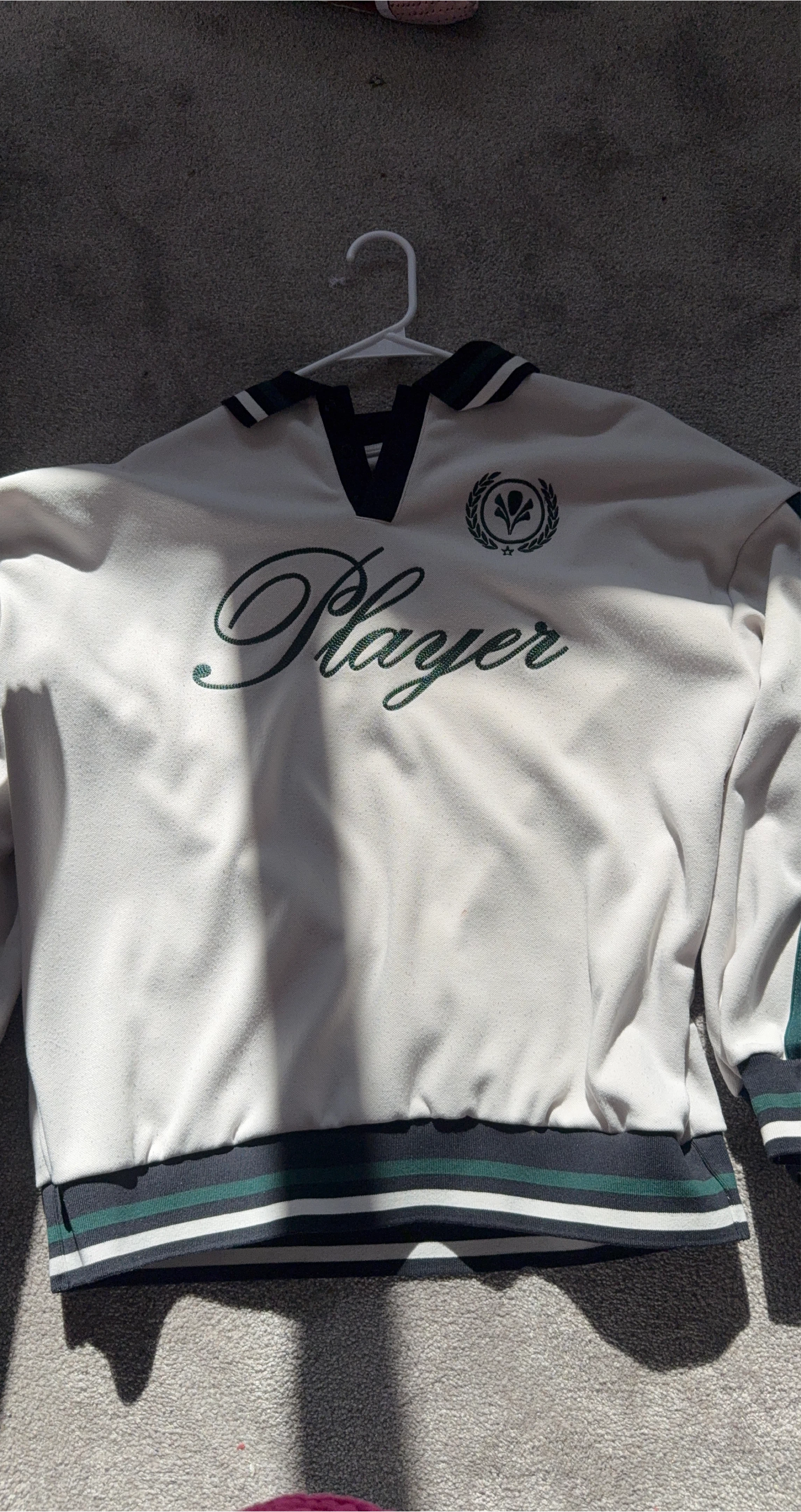 White 'Player' Crewneck Sweatshirt