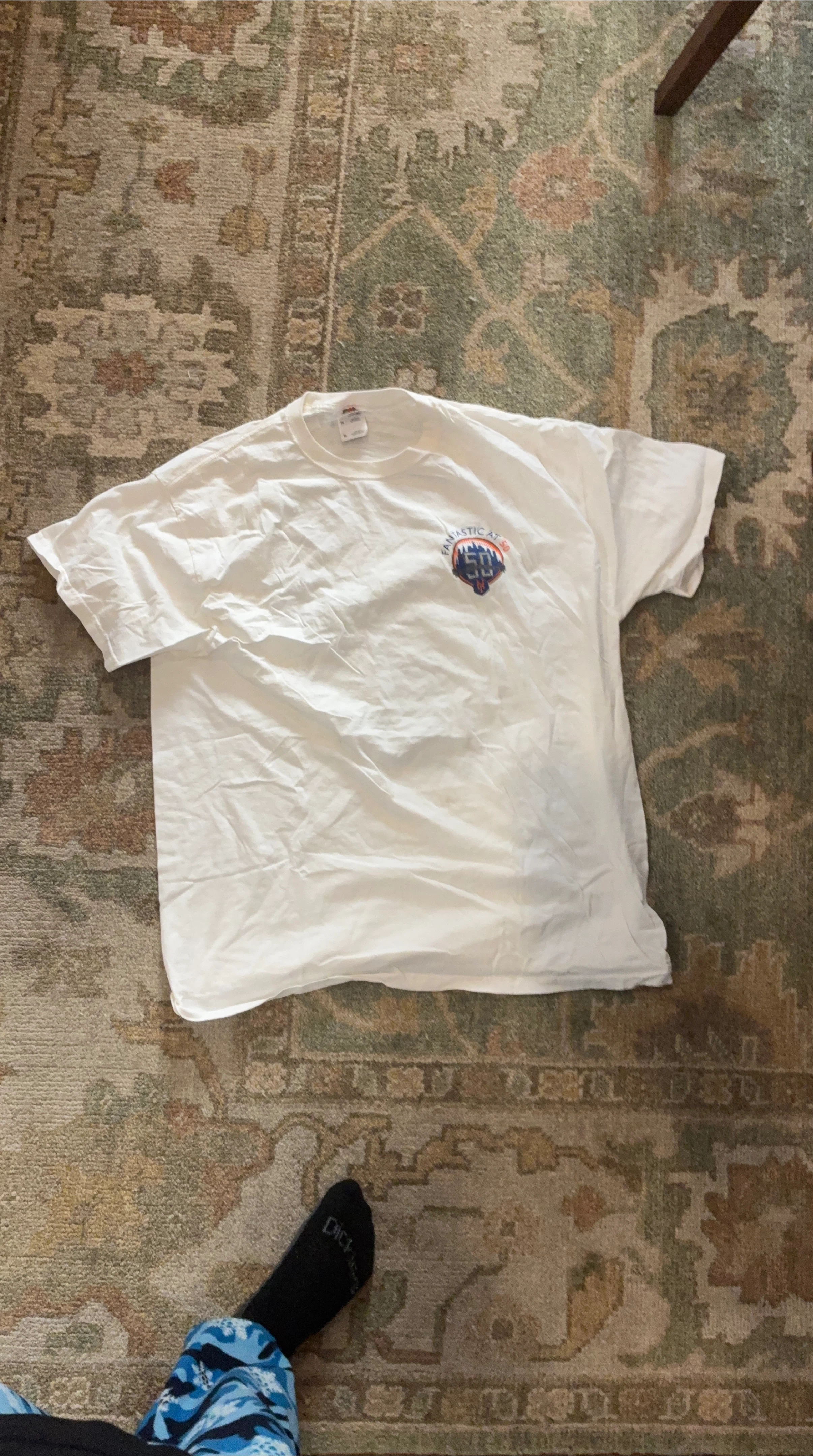 White T-Shirt with "Fantastic at 50" Graphic