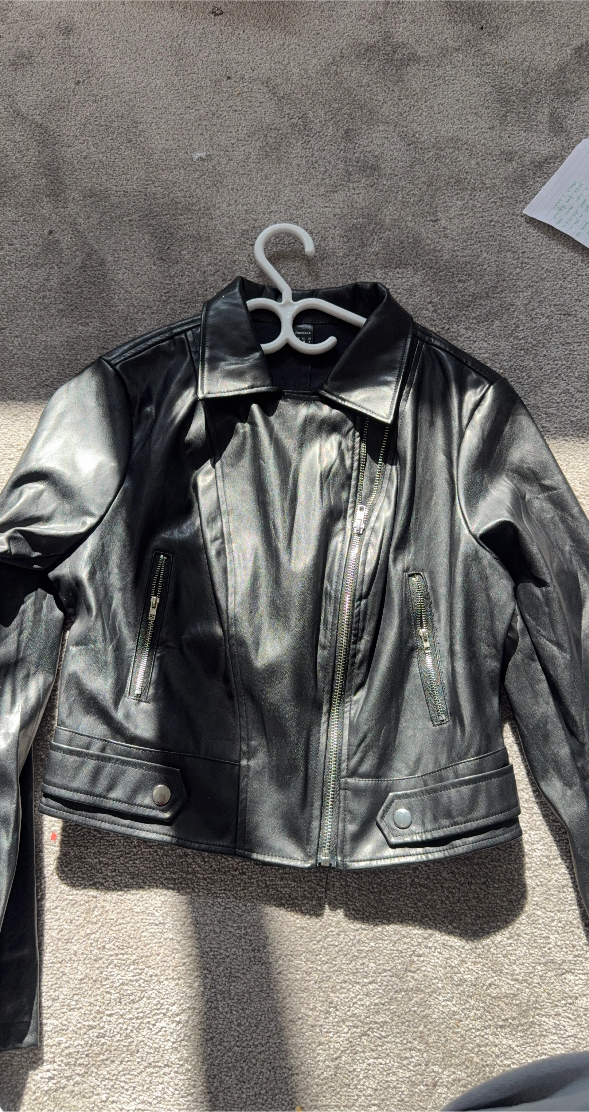 Black Faux Leather Moto Jacket