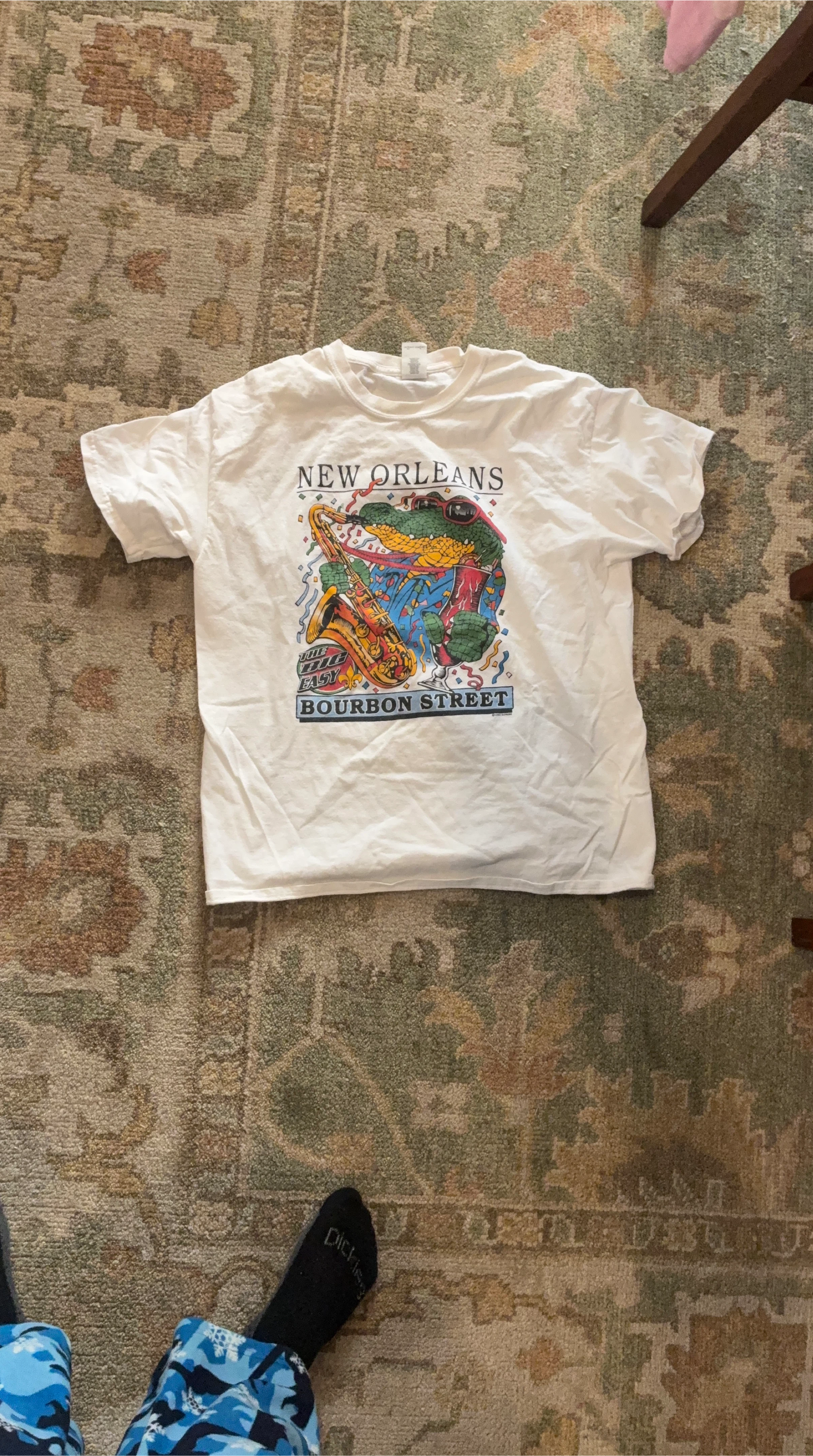 White New Orleans Bourbon Street Graphic T-Shirt