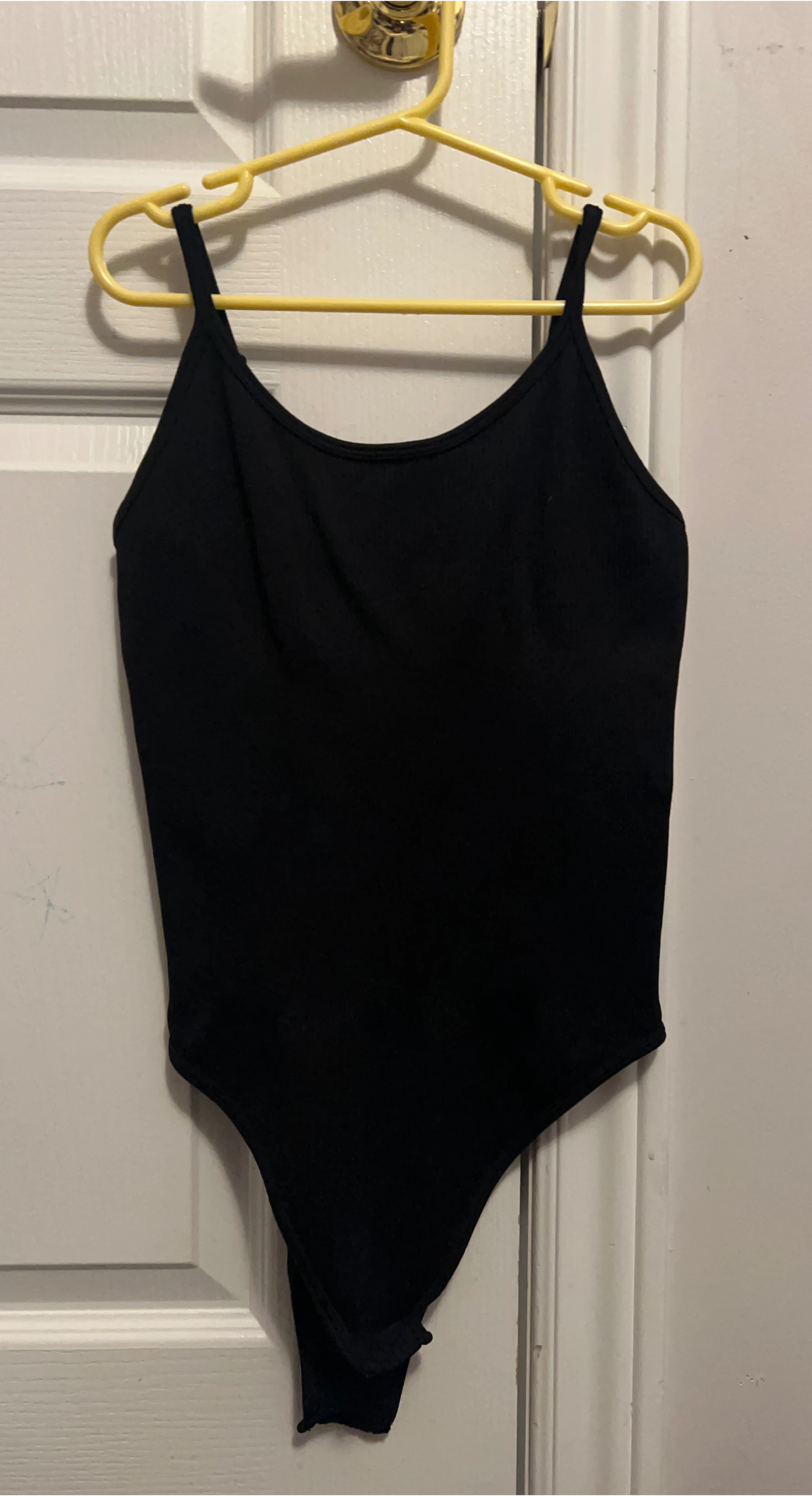Black Ribbed Bodysuit - Size S
