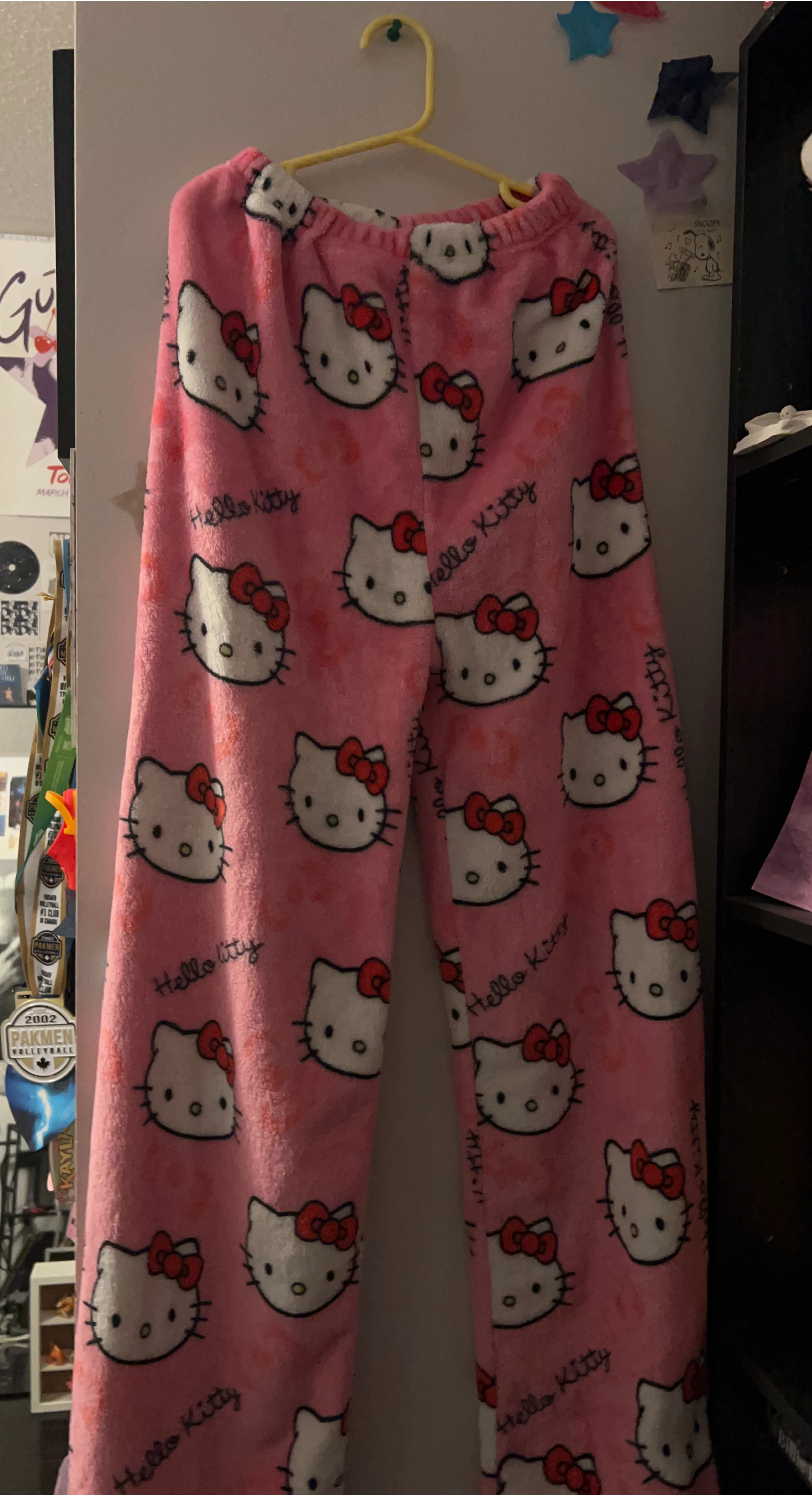 Hello Kitty Pink Plush Pajama Pants - Size Medium
