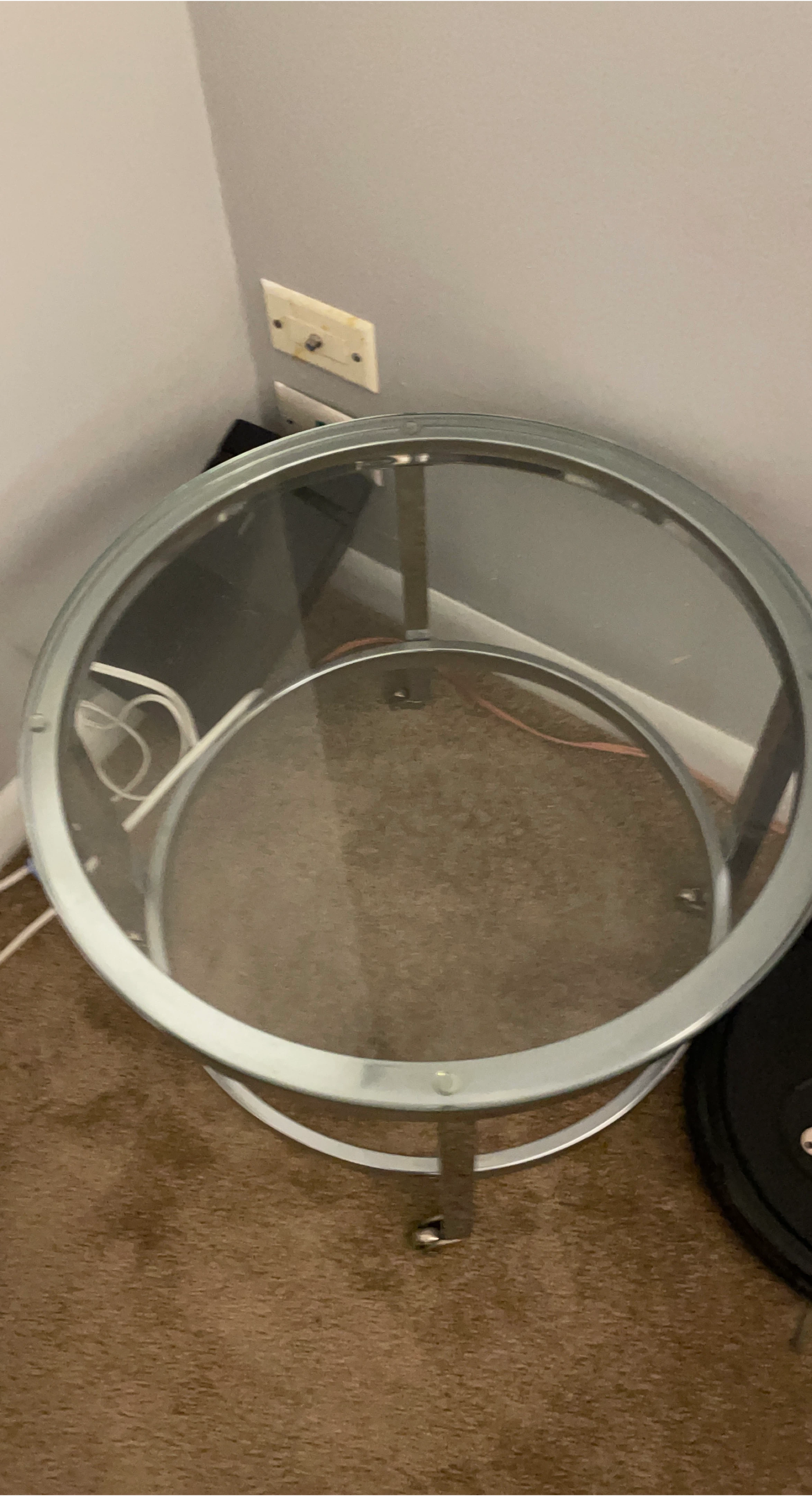 Round Glass Top Side Table