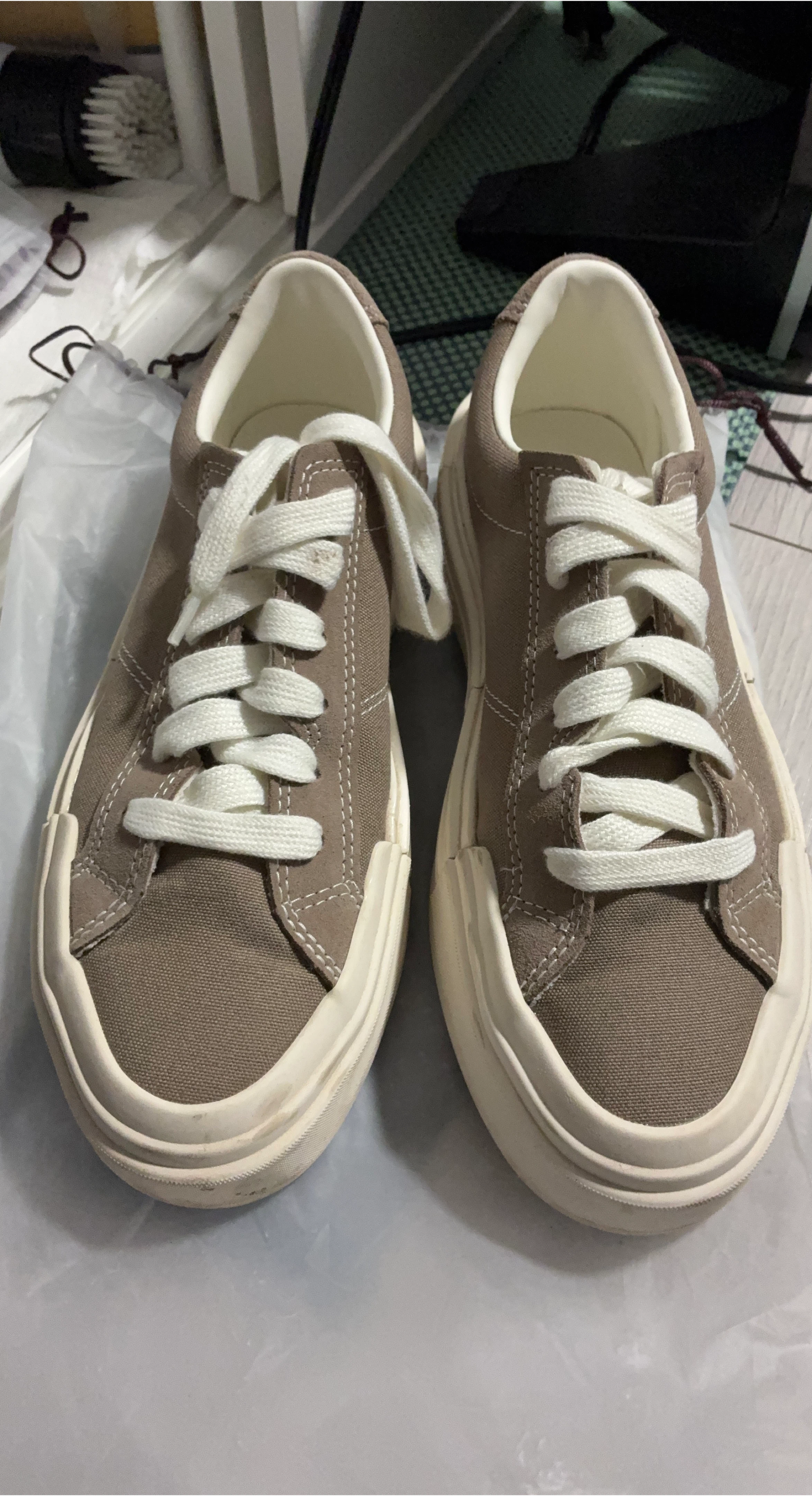 Brown Converse Canvas Lace-Up Sneakers