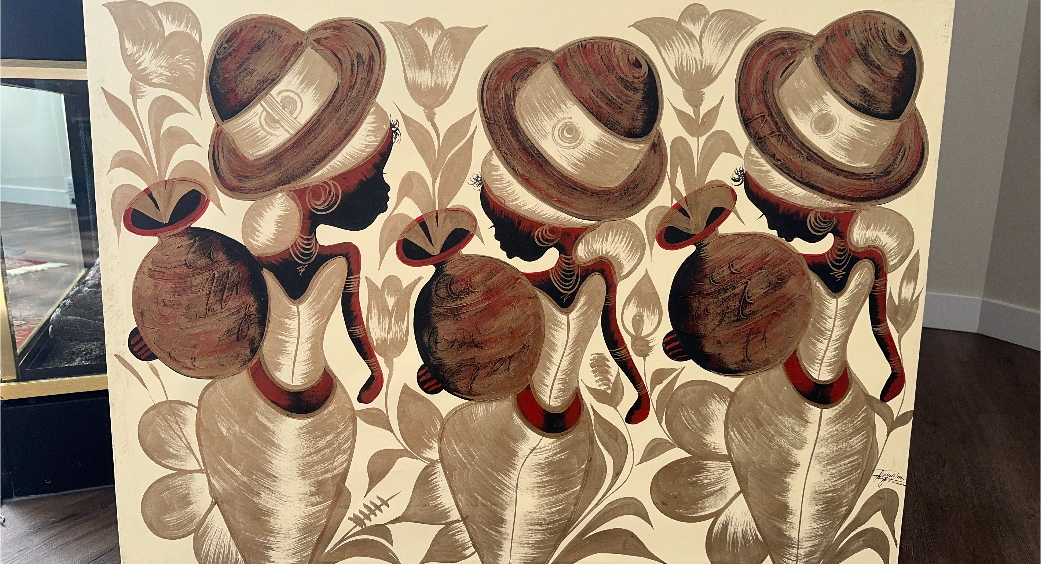 Vintage African Women Wall Art Painting