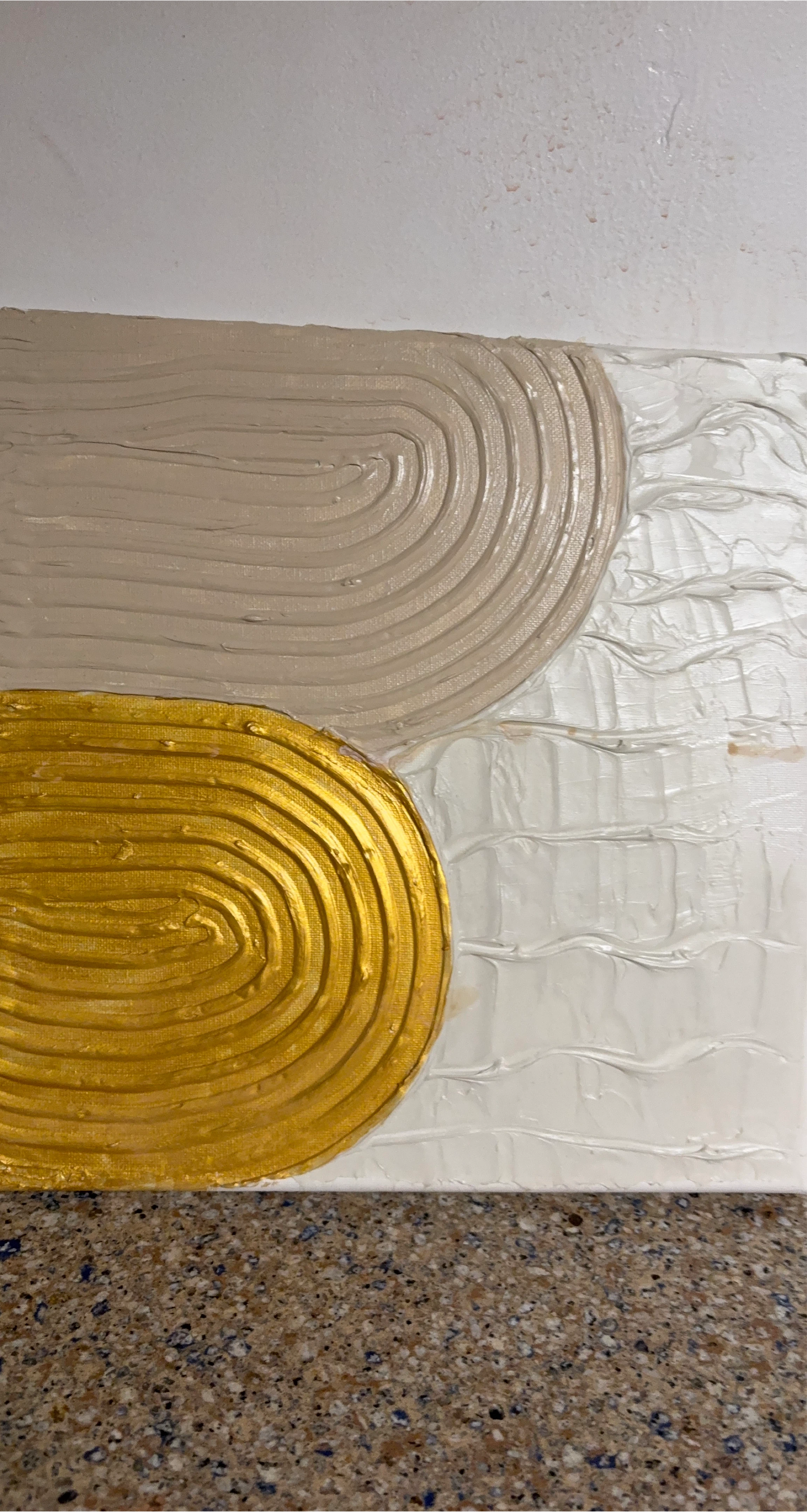 Abstract Textured Canvas Wall Art - Gold & Beige
