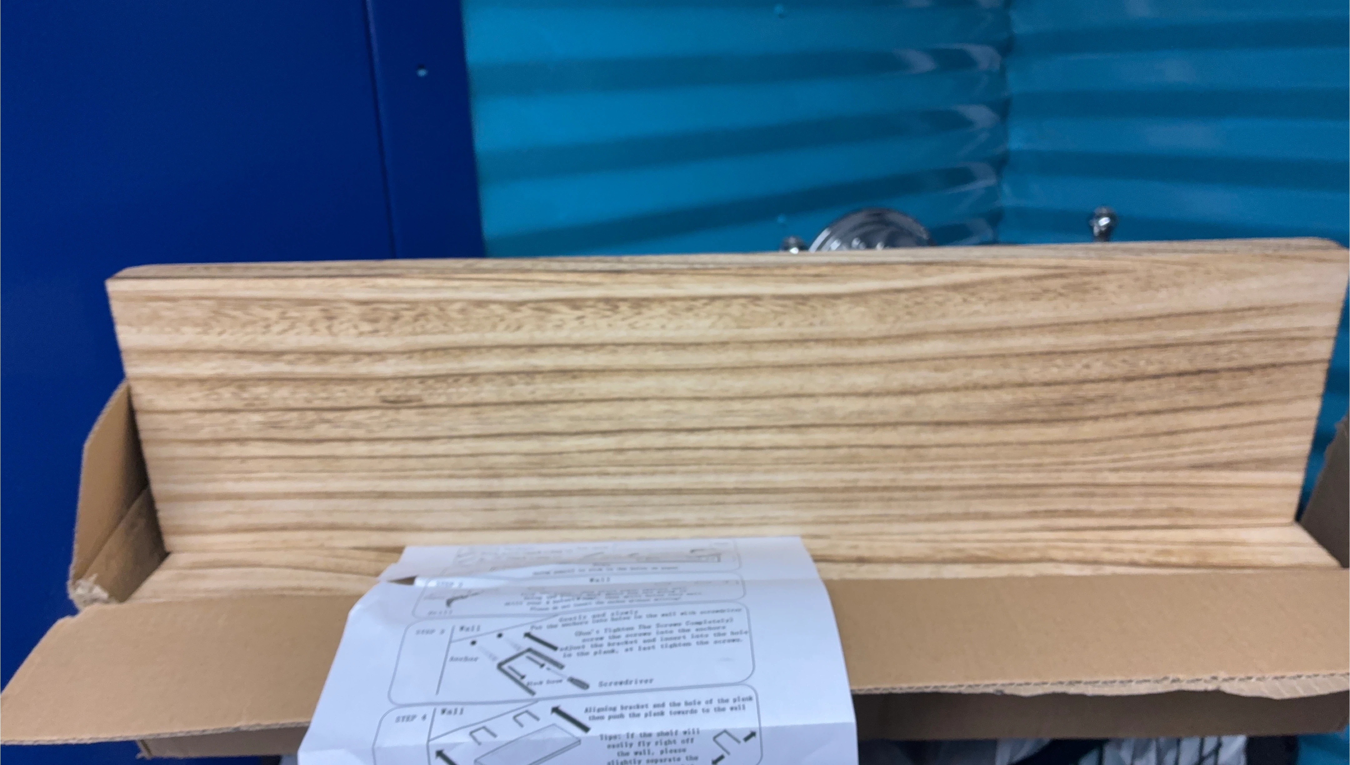 Wooden Shelf with Mounting Hardware