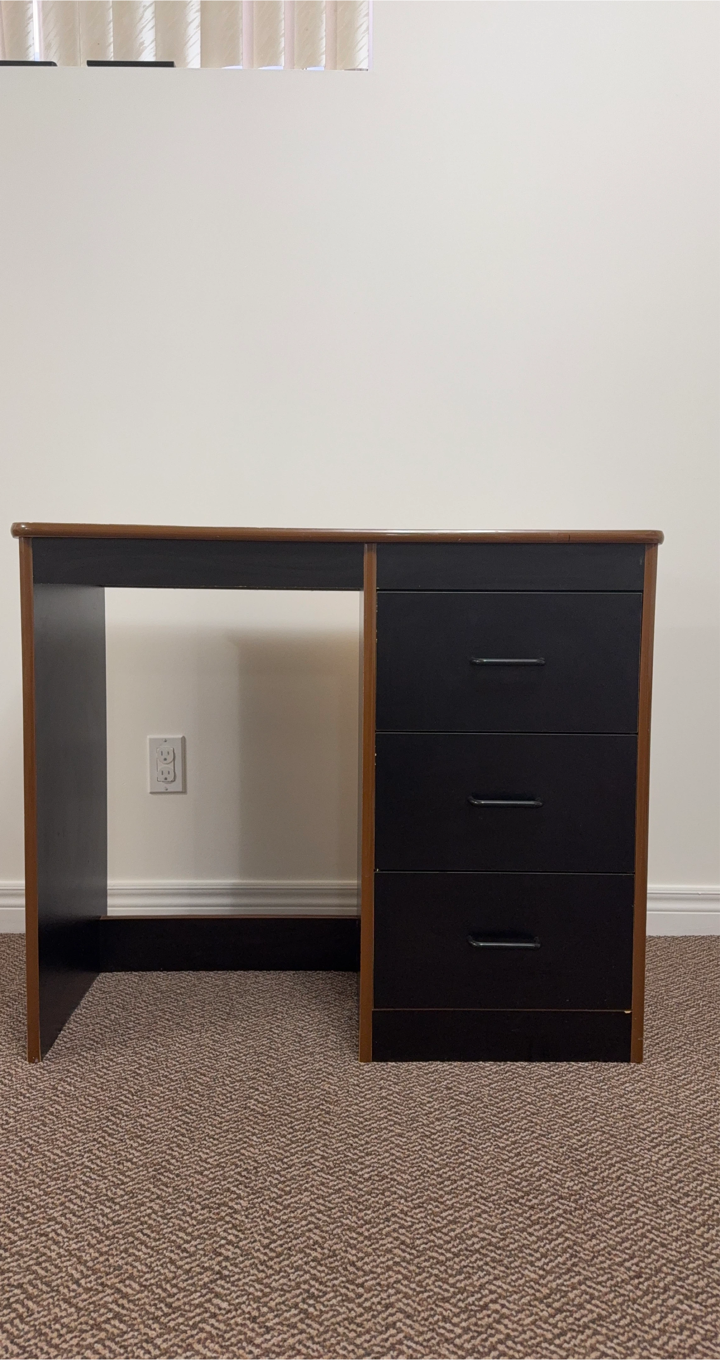 Black 3-Drawer Desk